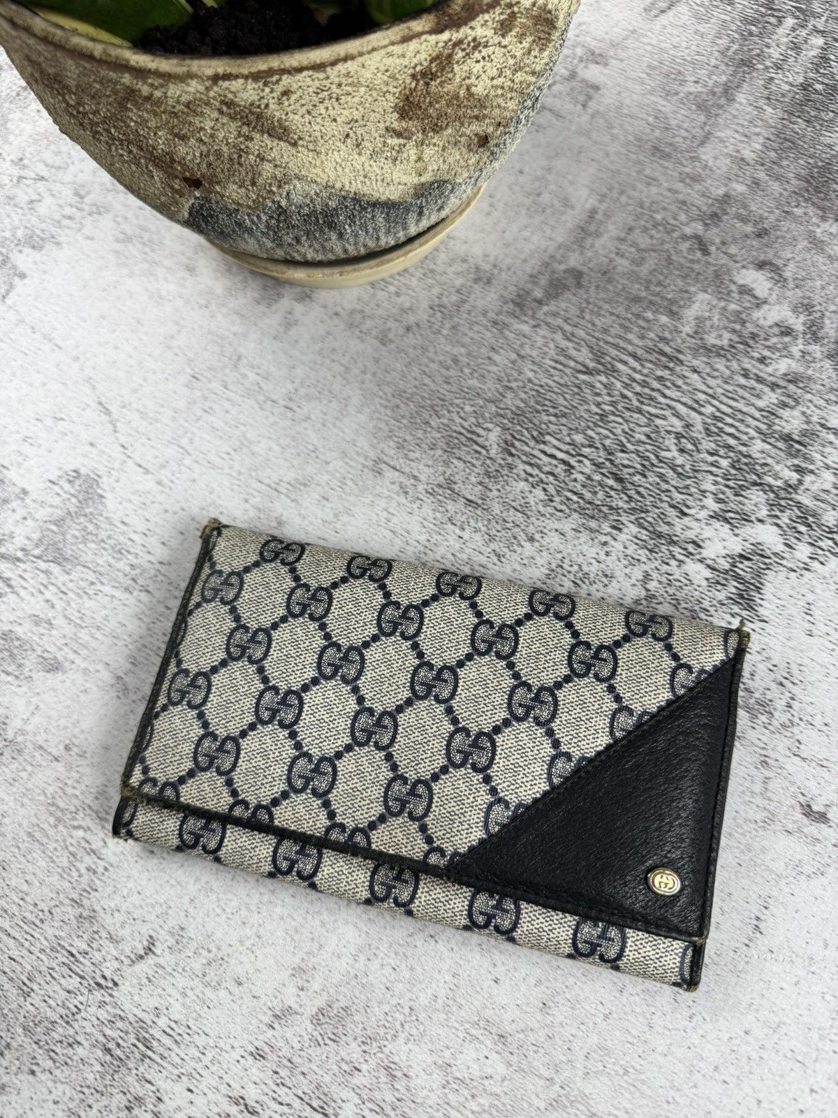 Gucci Gucci GG Canvas Made in Italy Beige Vintage Unisex Authentic Monogram Big Wallet Size ONE SIZE - 2 Thumbnail
