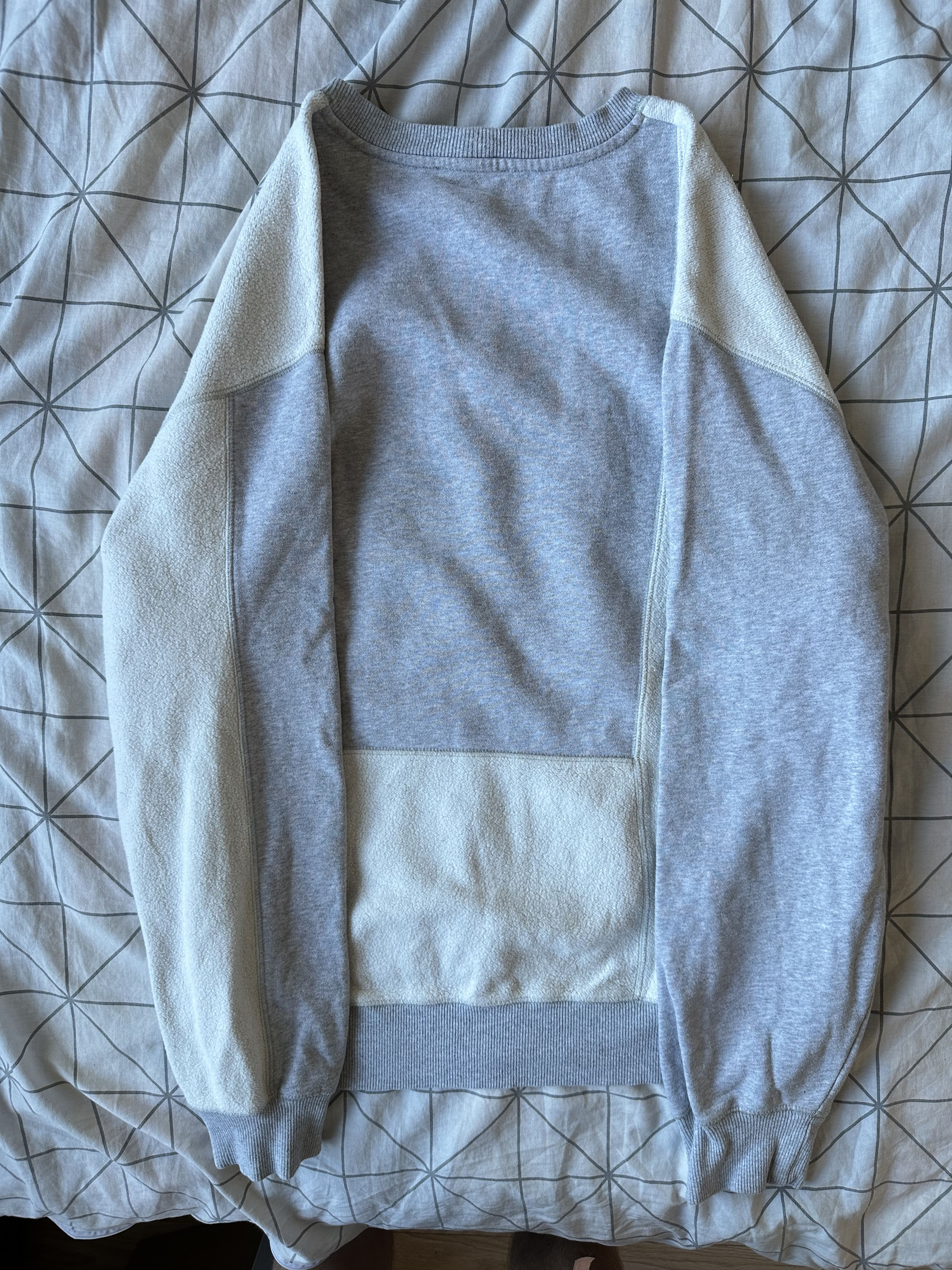 Helmut Lang Helmut Lang Grey & Off White Reverse Colorblock Crewneck Size US XL / EU 56 / 4 - 2 Thumbnail