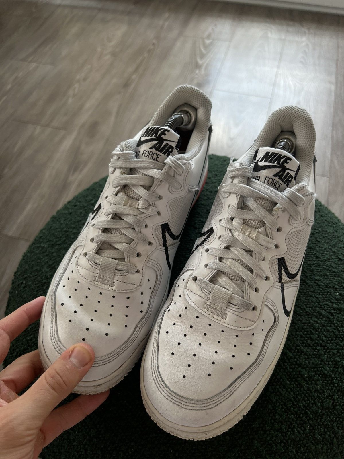 Nike ‼️Nike Air Force 1 Over Swoosh X React System Opium Sneakers Size US 8.5 / EU 41-42 - 12 Thumbnail