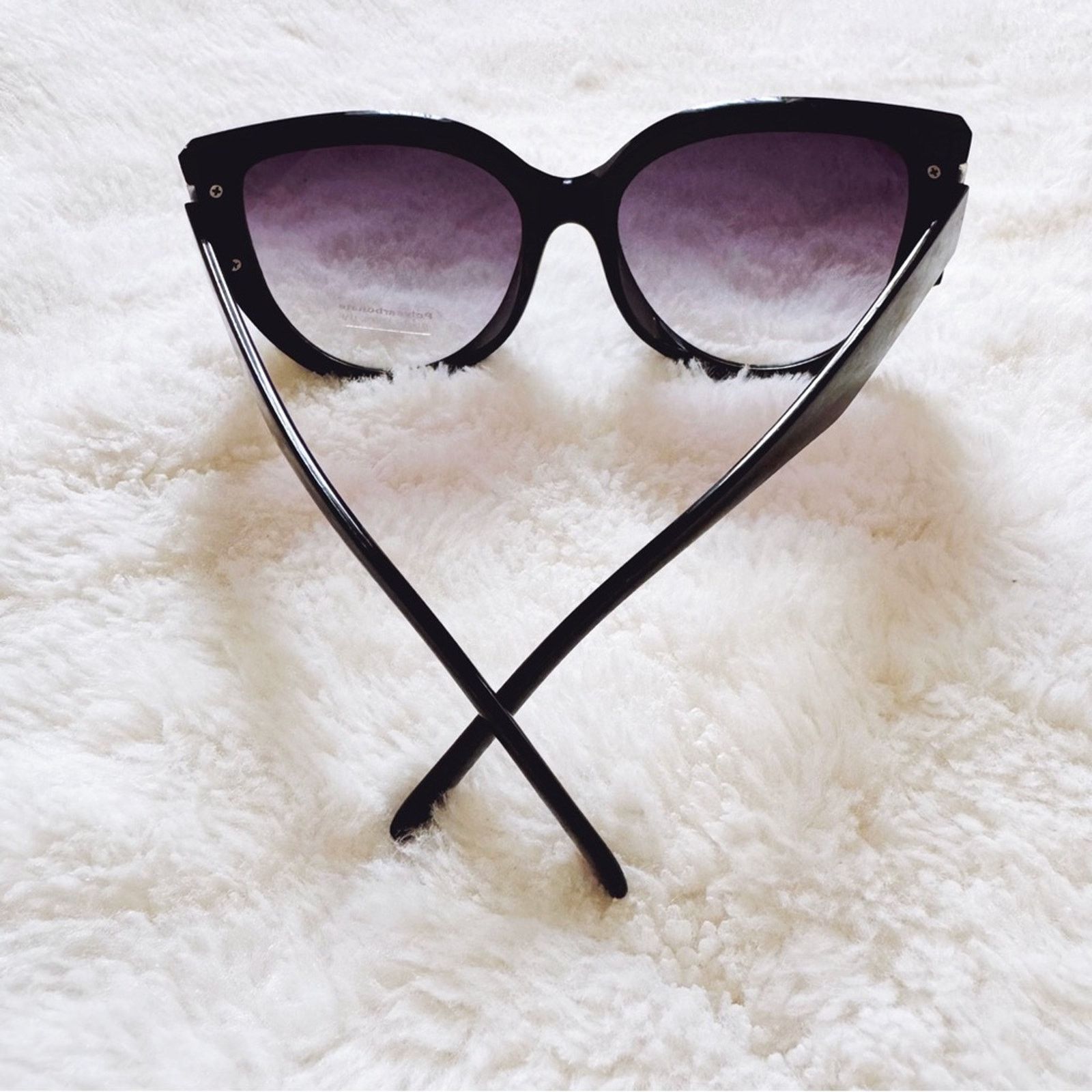 Other Rosy Black Cat Eye Oversized Sunglasses Size ONE SIZE - 7 Thumbnail