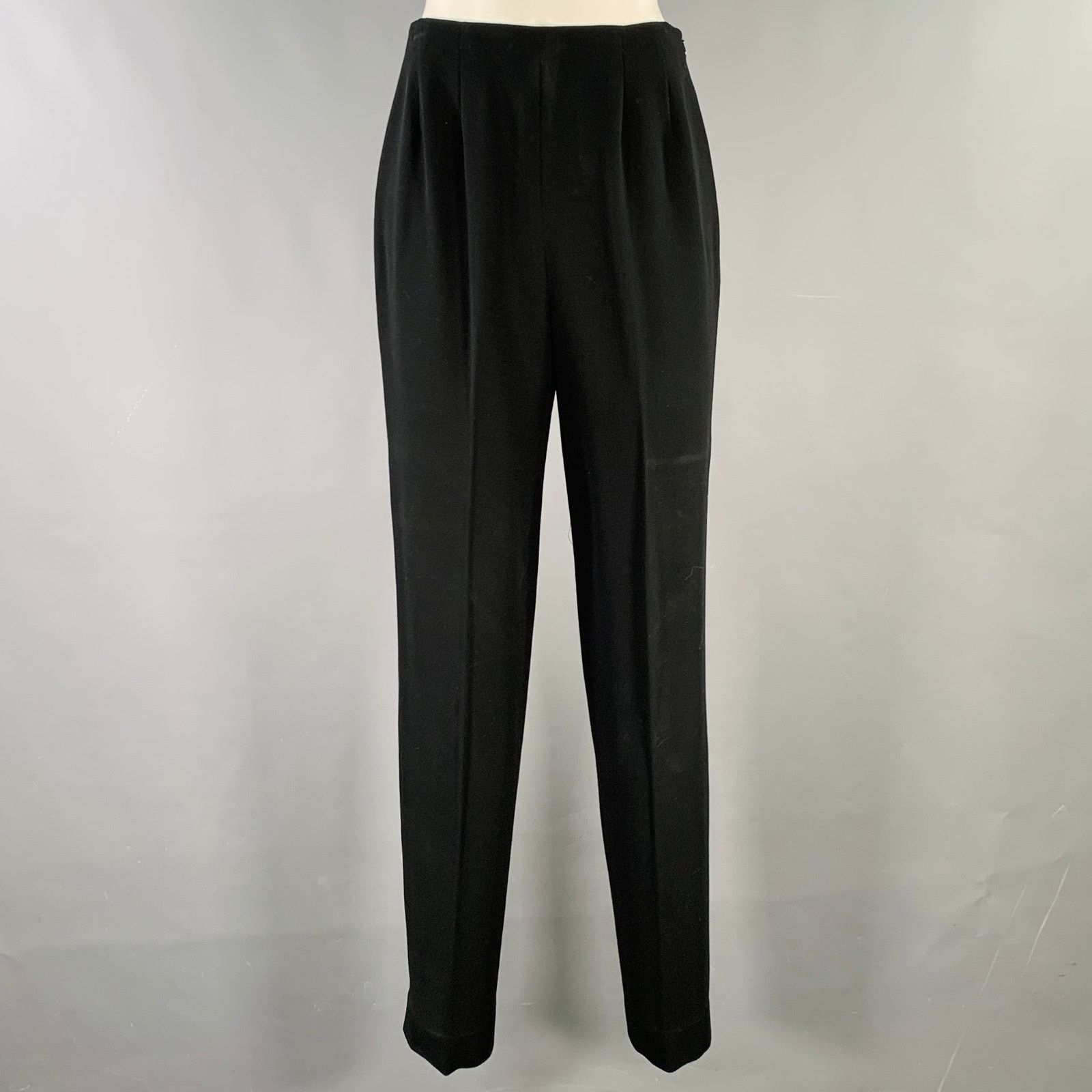 Ralph Lauren RALPH LAUREN COLLECTION Black Wool Side Zipper Dress Pants Size 28" / US 6 / IT 42 - 1 Thumbnail