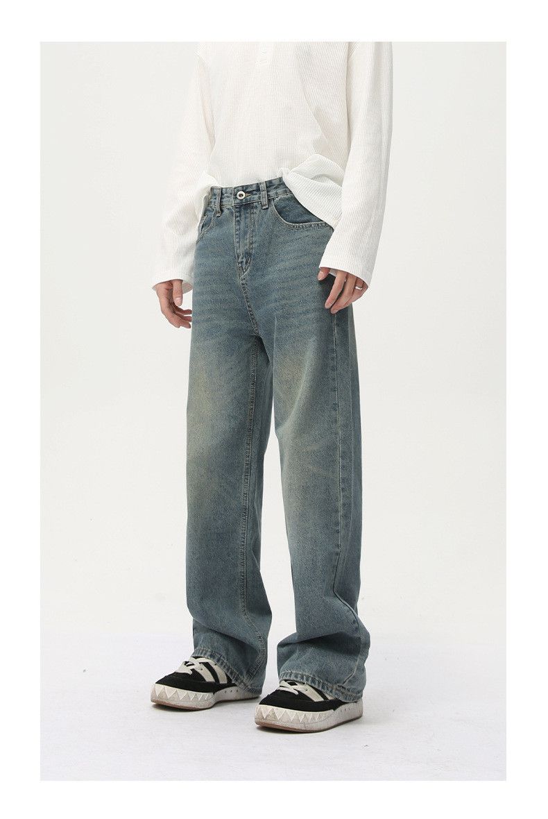 Japanese Brand × Jean Japanese retro straight distressed wide-leg washed jeans Size US 32 / EU 48 - 6 Thumbnail