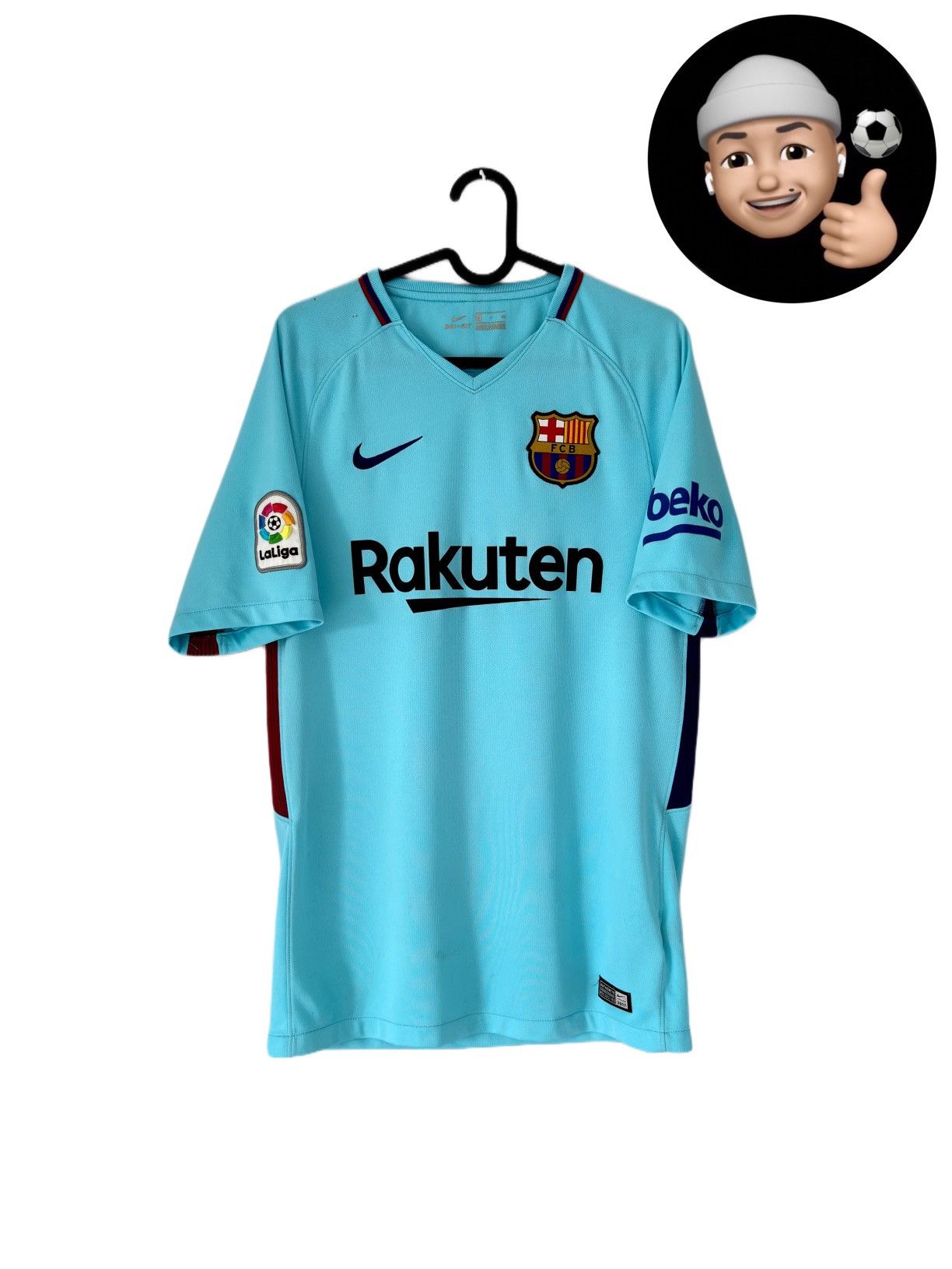 Nike 2017 2018 FC Barcelona Nike Away Kit Soccer Jersey Camiseta Size US S / EU 44-46 / 1 - 1 Thumbnail