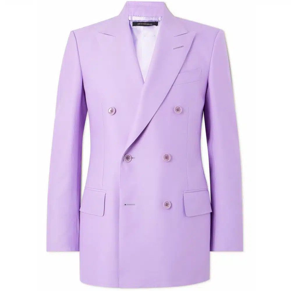 Tom Ford o1loc1c1124 JLBP02 Atticus Double-Breasted Jacket in Lilac Size US M / EU 48-50 / 2 - 1 Thumbnail