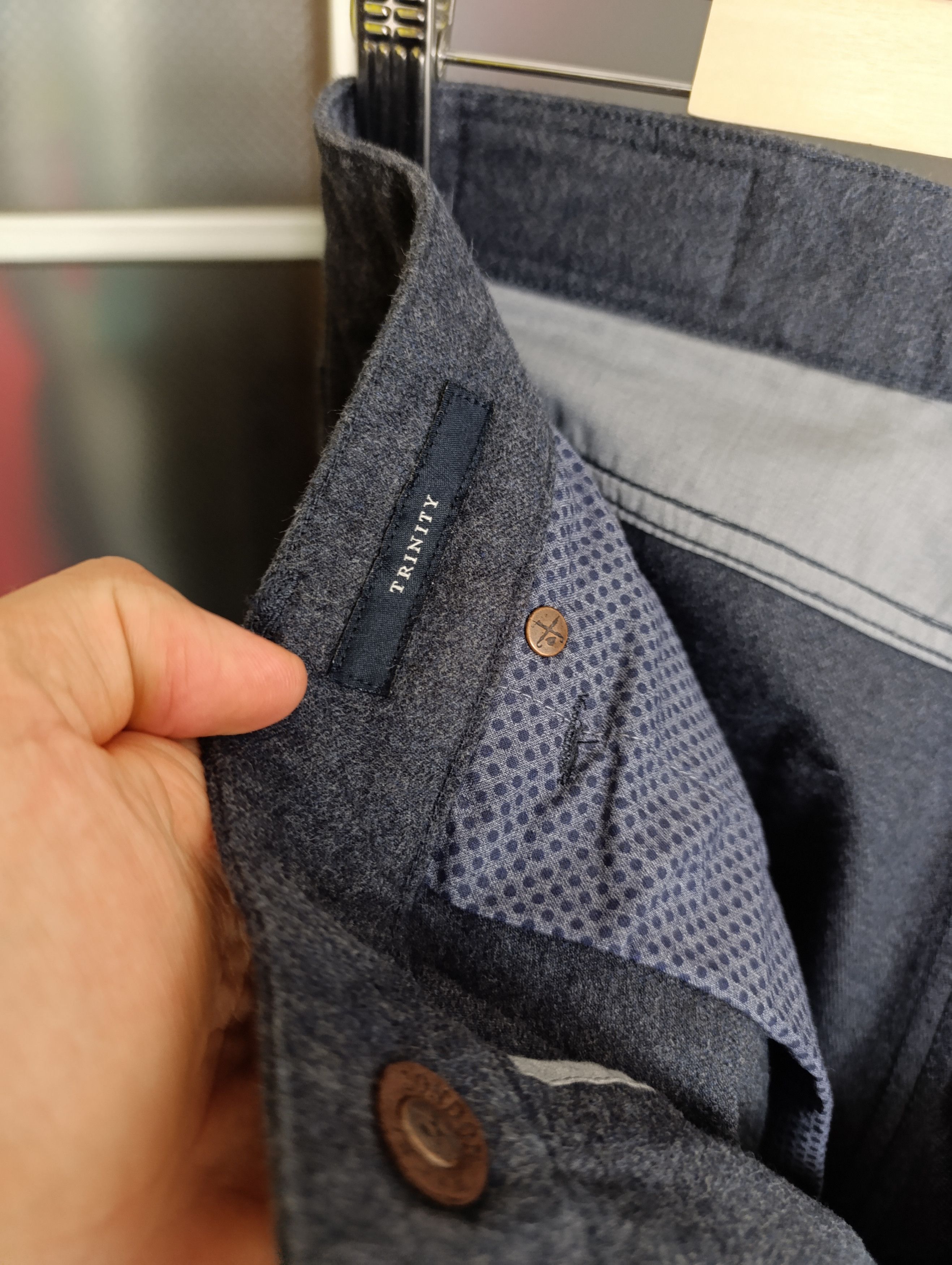 Designer × Hackett Hackett Flannel logo-patch straight-leg Trousers Size US 30 / EU 46 - 12 Thumbnail