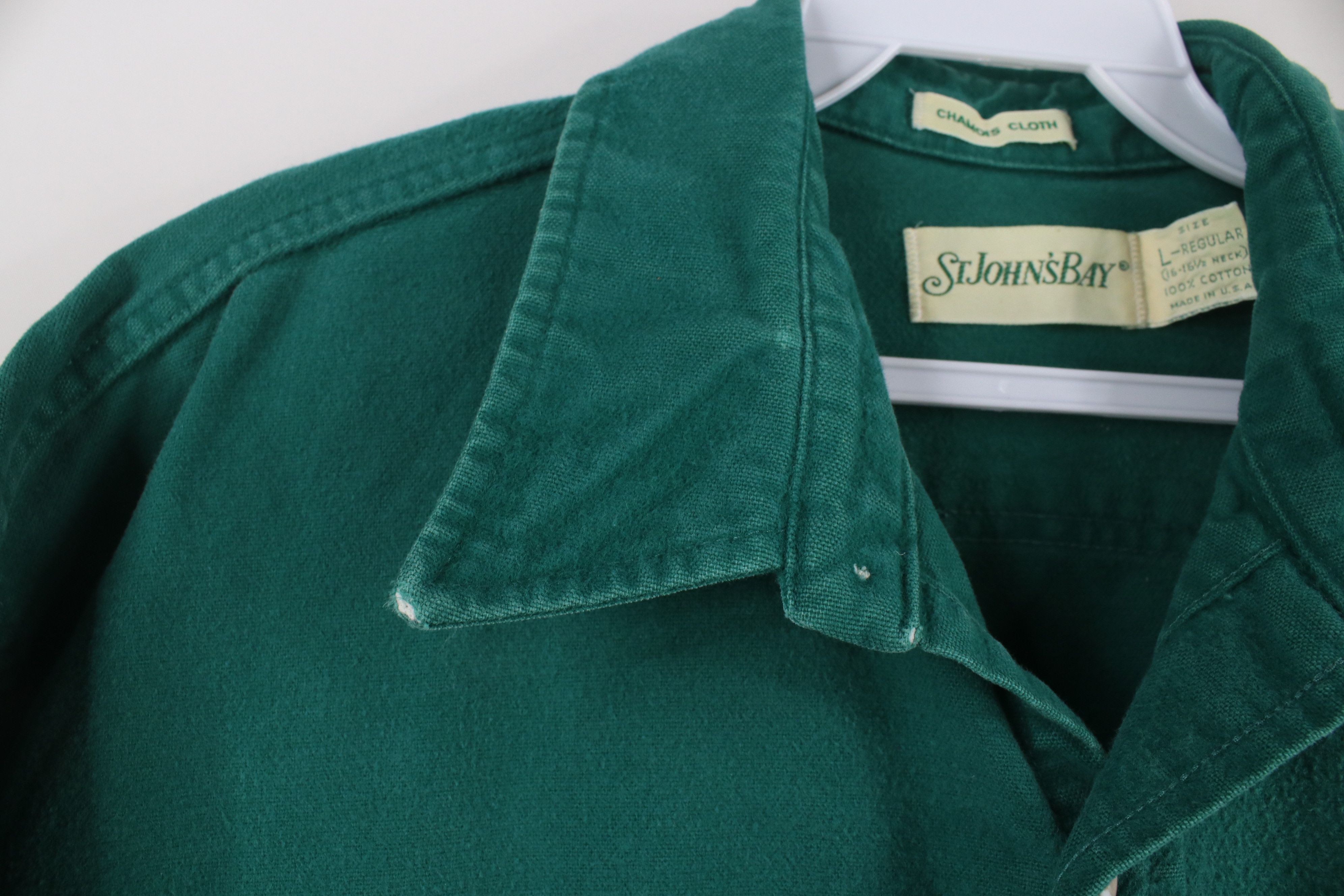 Vintage Vintage 70s Streetwear Chamois Cloth Button Shirt Green USA Size US L / EU 52-54 / 3 - 4 Thumbnail