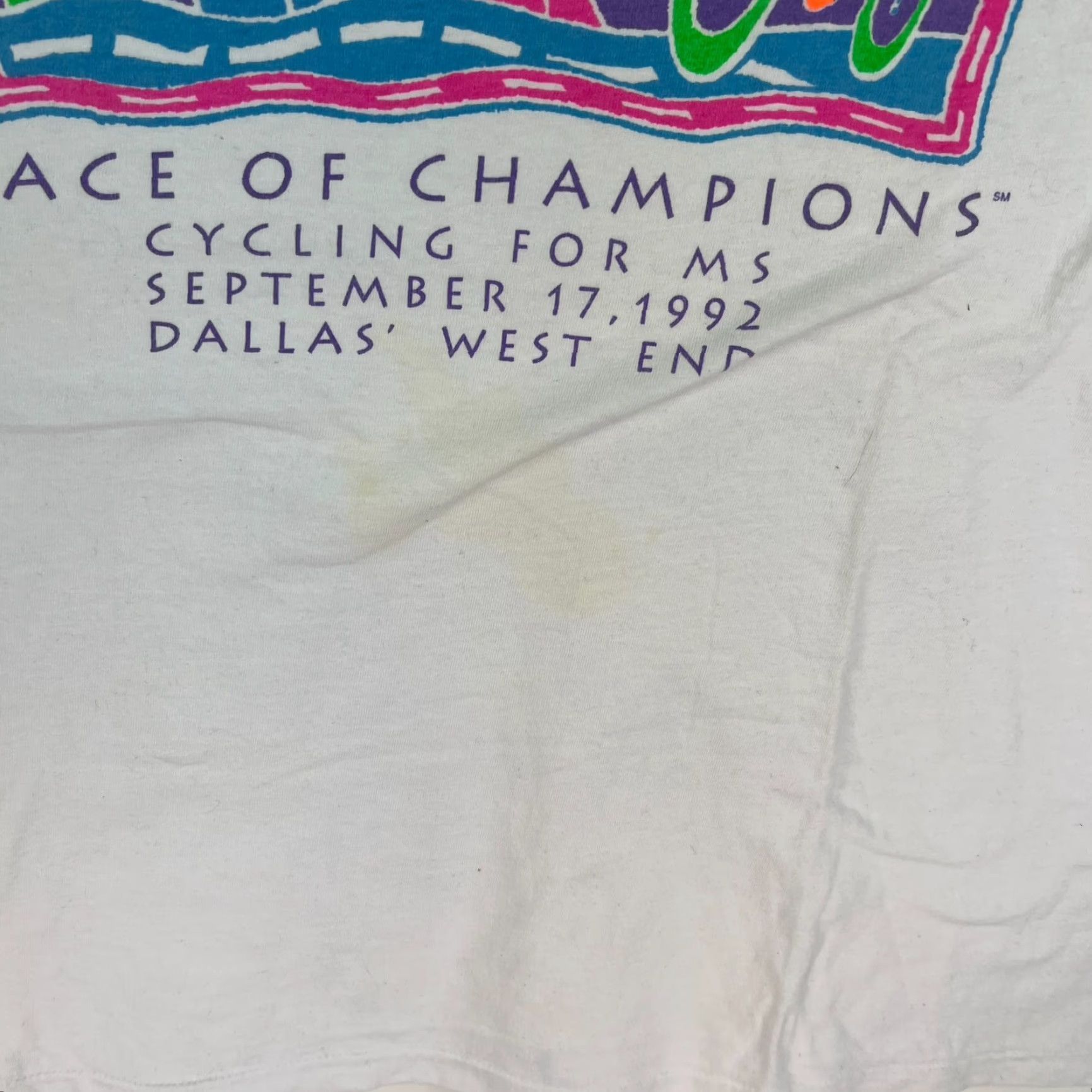 Hanes VINTAGE Hanes TGIF Dallas 1993 March of Dimes Cycling Race T-Shirt Adult Large White Graphic Print 90s Classic Mens Size US L / EU 52-54 / 3 - 3 Thumbnail