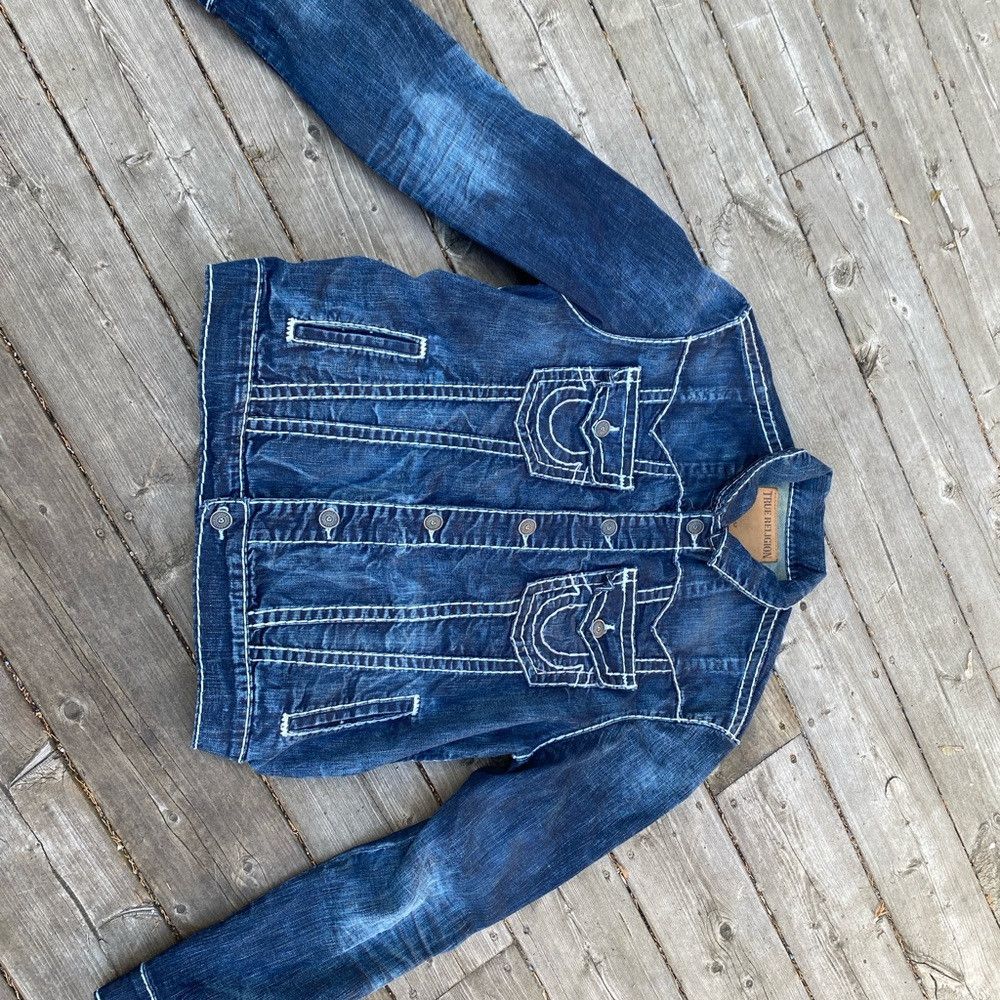True Religion × Vintage Vintage True Religion Jean Jacket Rope Stitch Jimmy Super T Size US XXL / EU 58 / 5 - 6 Thumbnail
