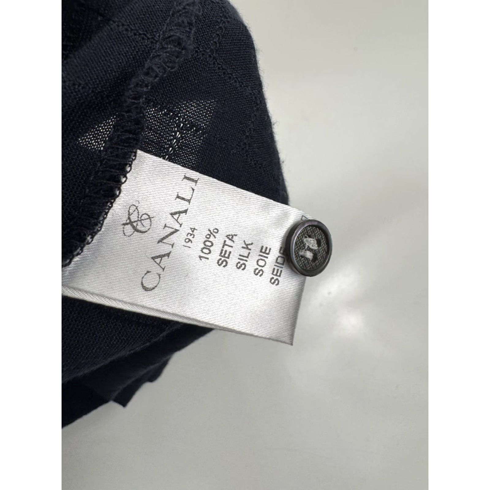 Canali CANALI 1934 Silk Mens L Shirt Blue Short Sleeve Button-Up EXCELLENT 54/54 JC Size US L / EU 52-54 / 3 - 6 Thumbnail