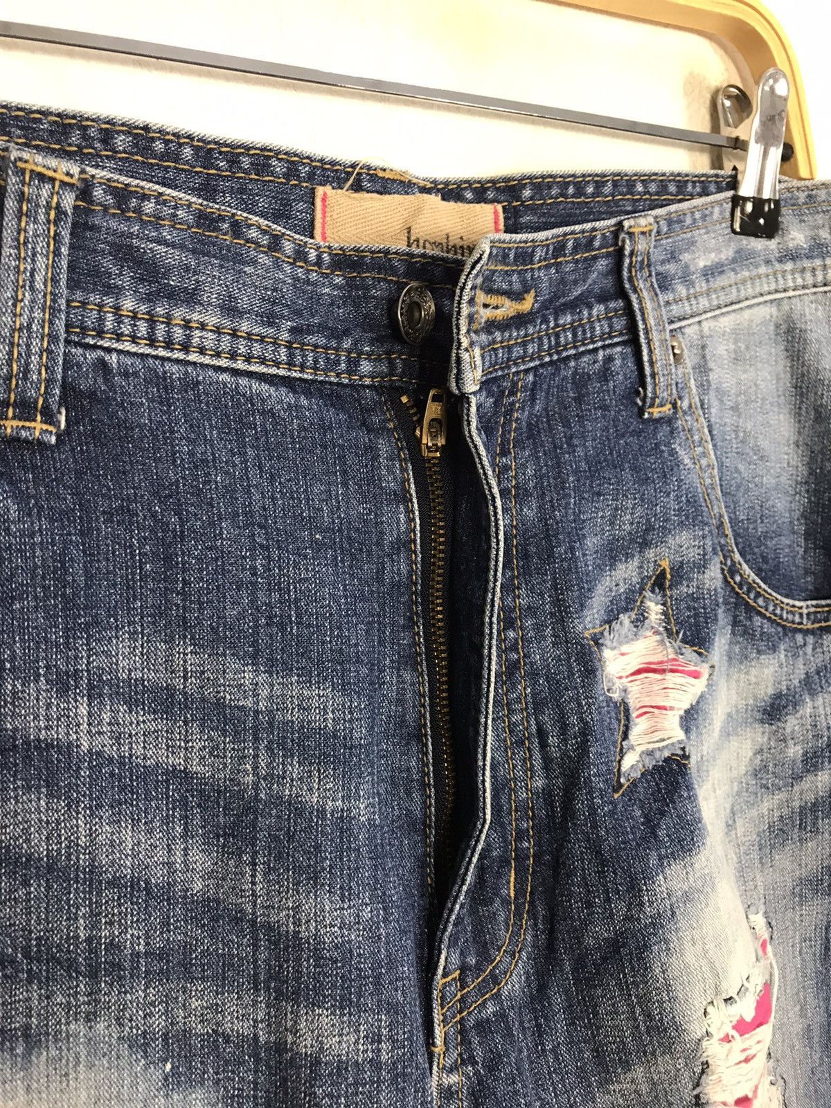 Japanese Brand Hop Hips Ripped Distressed Indigo Denim Fits Size 34 Size US 34 / EU 50 - 5 Thumbnail