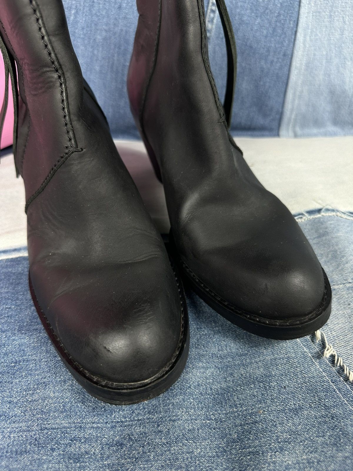 Acne Studios Acne Studios Leather Pistol Black Block Heels Ankle Boots Size US 10 / IT 40 - 6 Thumbnail