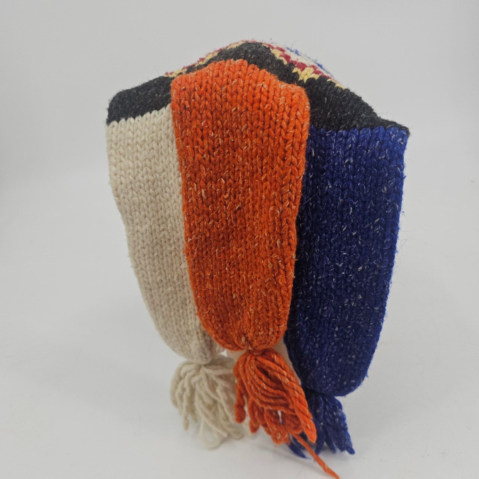 Vintage Vintage 70s Fair Isle Knitted Ski Hat Beanie Chullo Toque OS Size ONE SIZE - 4 Thumbnail
