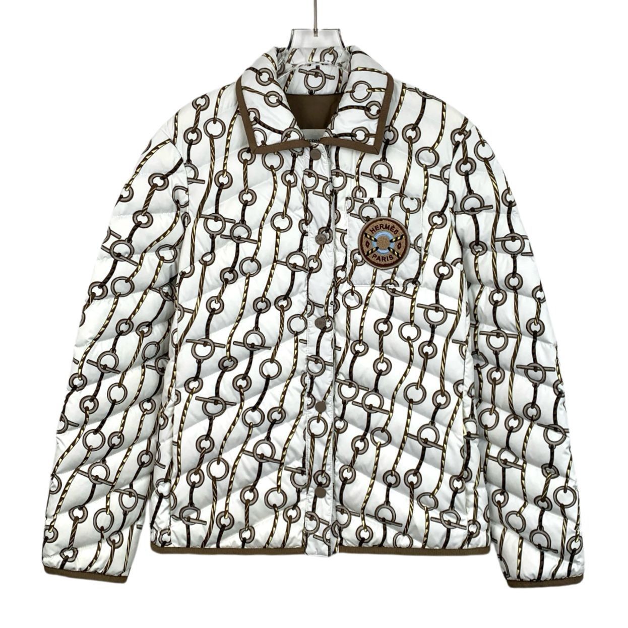 Hermes Hermès Paris Womens Quilted Chain Pattern Jacket Size 38 Size XS / US 0-2 / IT 36-38 - 1 Thumbnail