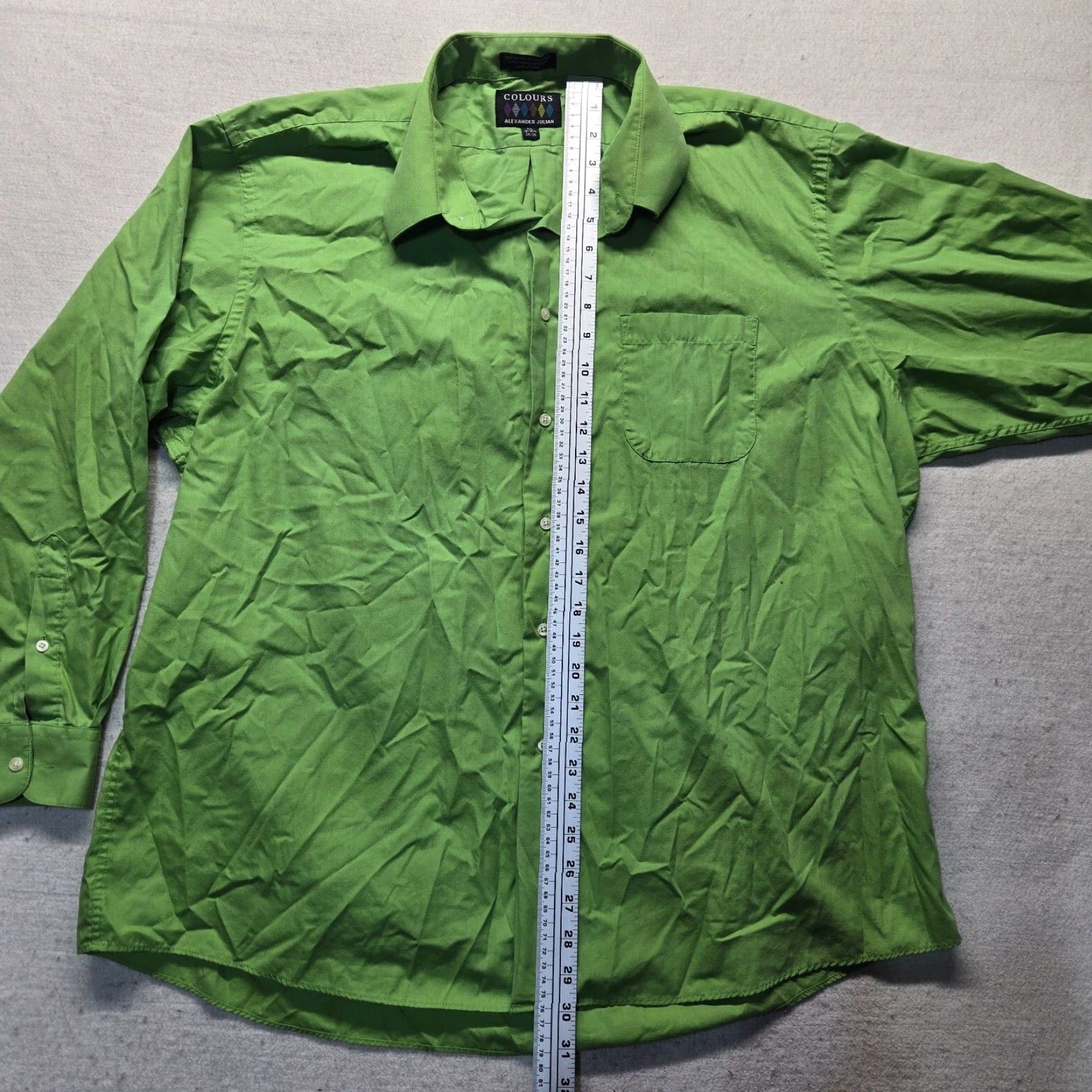 Alexander Julian Alexander Julian Shirt Men's 2XL Solid Green Button-Up Casual Formal Business Workwear 18 18.5 XXL 2XL Colourful Logo Modern Classic Size US XXL / EU 58 / 5 - 6 Thumbnail