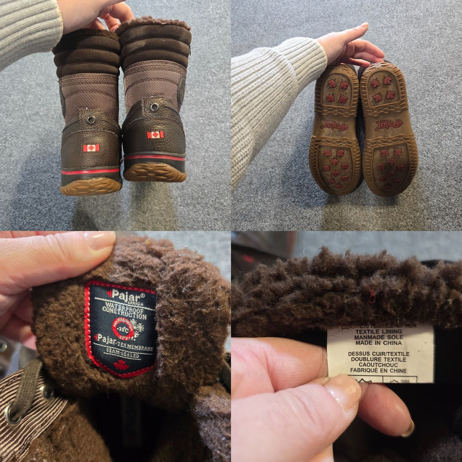 Pajar Pajar Boots Mens 10.5 Brown Leather Waterproof Trooper Lined Snow Boot Mens Lightweight Leather Outsole Wool Lining (if applicable) Size US 11 / EU 44 - 8 Thumbnail