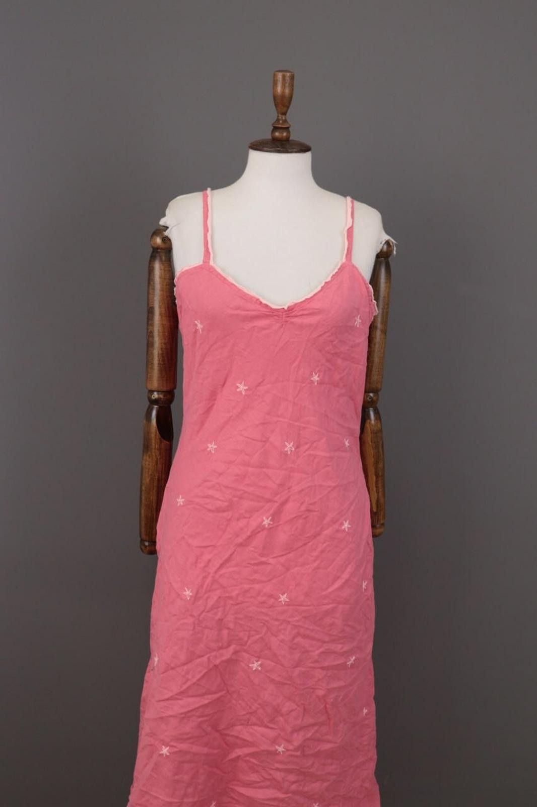 Designer Pachamama Pink Printed Spaghetti Linen Summer Dress Size 3 Size M / US 6-8 / IT 42-44 - 1 Thumbnail