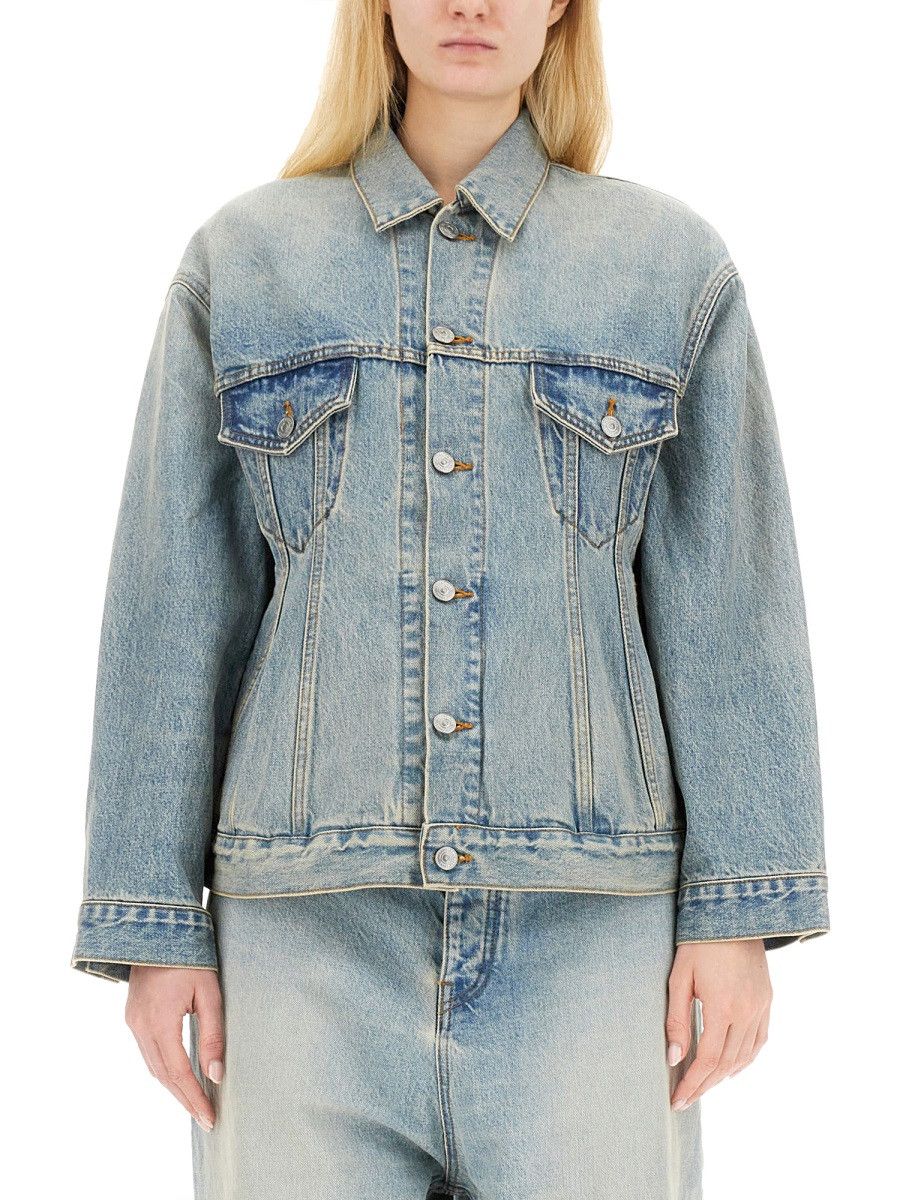 Balenciaga BALENCIAGA HOURGLASS JACKET - DENIM (FR 38) Size S / US 4 / IT 40 - 1 Thumbnail
