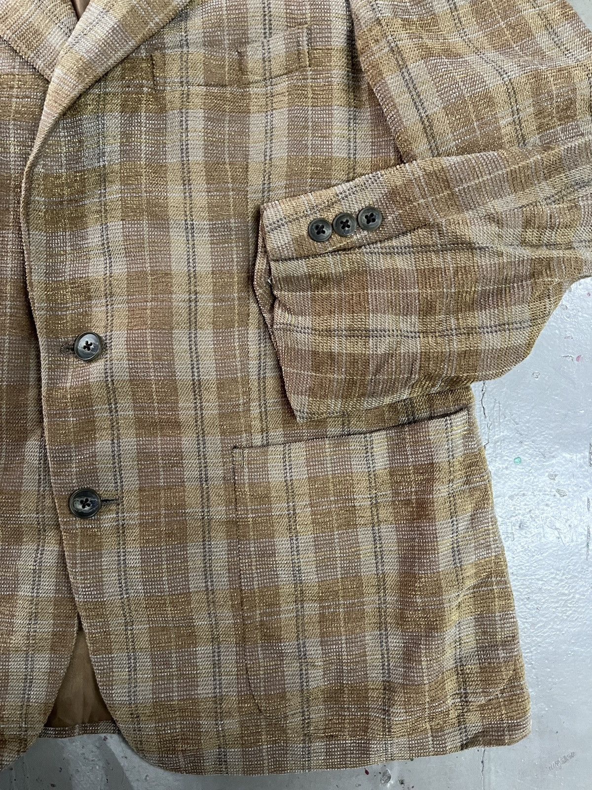 Balenciaga Vintage Balenciaga Houndstooth Linen Wool Blend Blazer Size 42L - 10 Thumbnail
