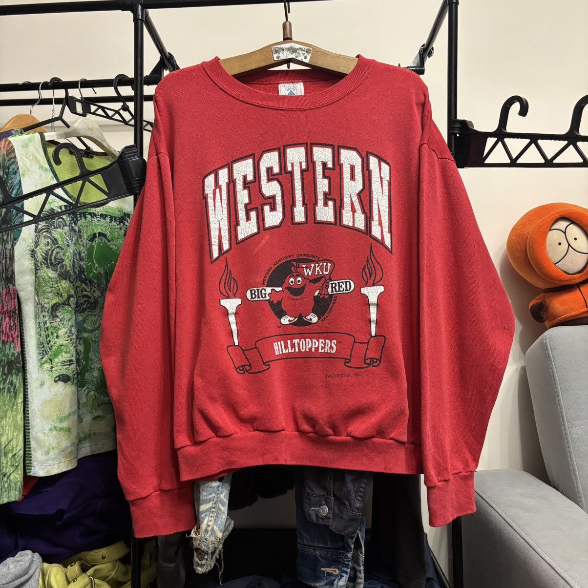 Vintage Vintage 80s WKU Big Red Hilltoppers Sweatshirt Punk Grunge Size US XL / EU 56 / 4 - 1 Thumbnail