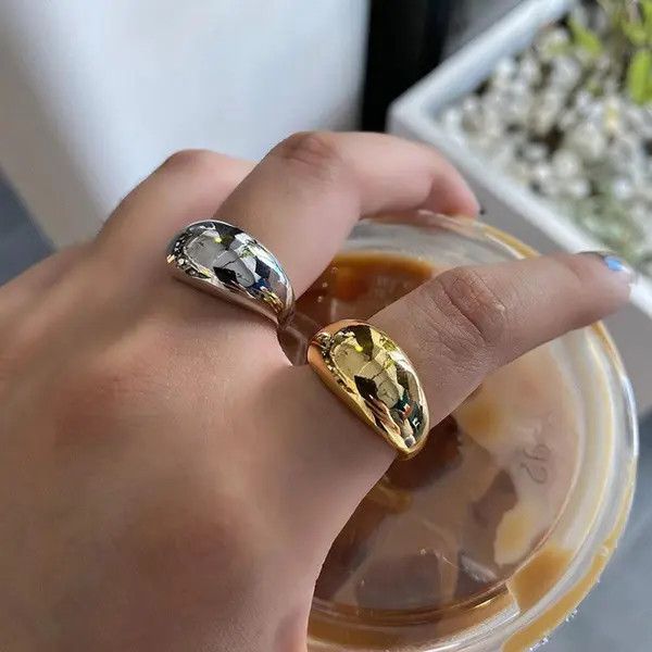 Jewelry Dome Irregular Chunky Ring Set Size ONE SIZE - 6 Thumbnail
