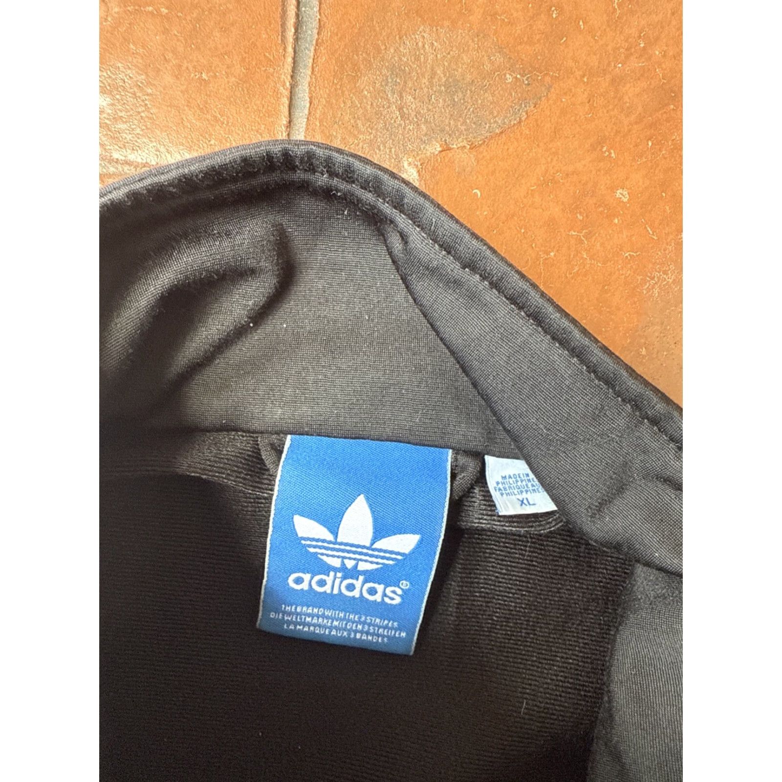 Adidas Adidas Track Jacket Men’s XL Track Jacket Retro Firebird Gold Tracksuit Zip Pockets Black Blue 100% Polyester Size 46R - 2 Thumbnail