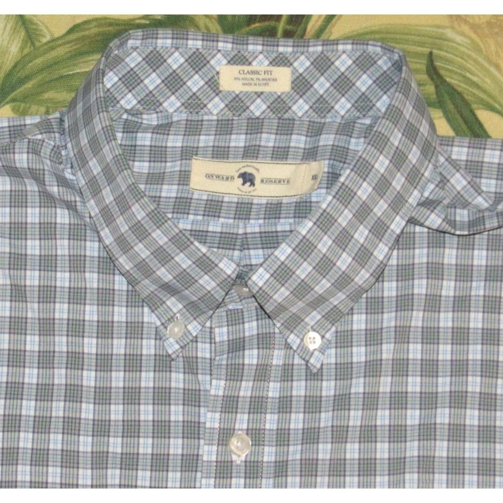 Vintage ONWARD RESERVE Performance Blue Plaid Short Sleeve Button Down Shirt XXL Men Size US XXL / EU 58 / 5 - 2 Thumbnail