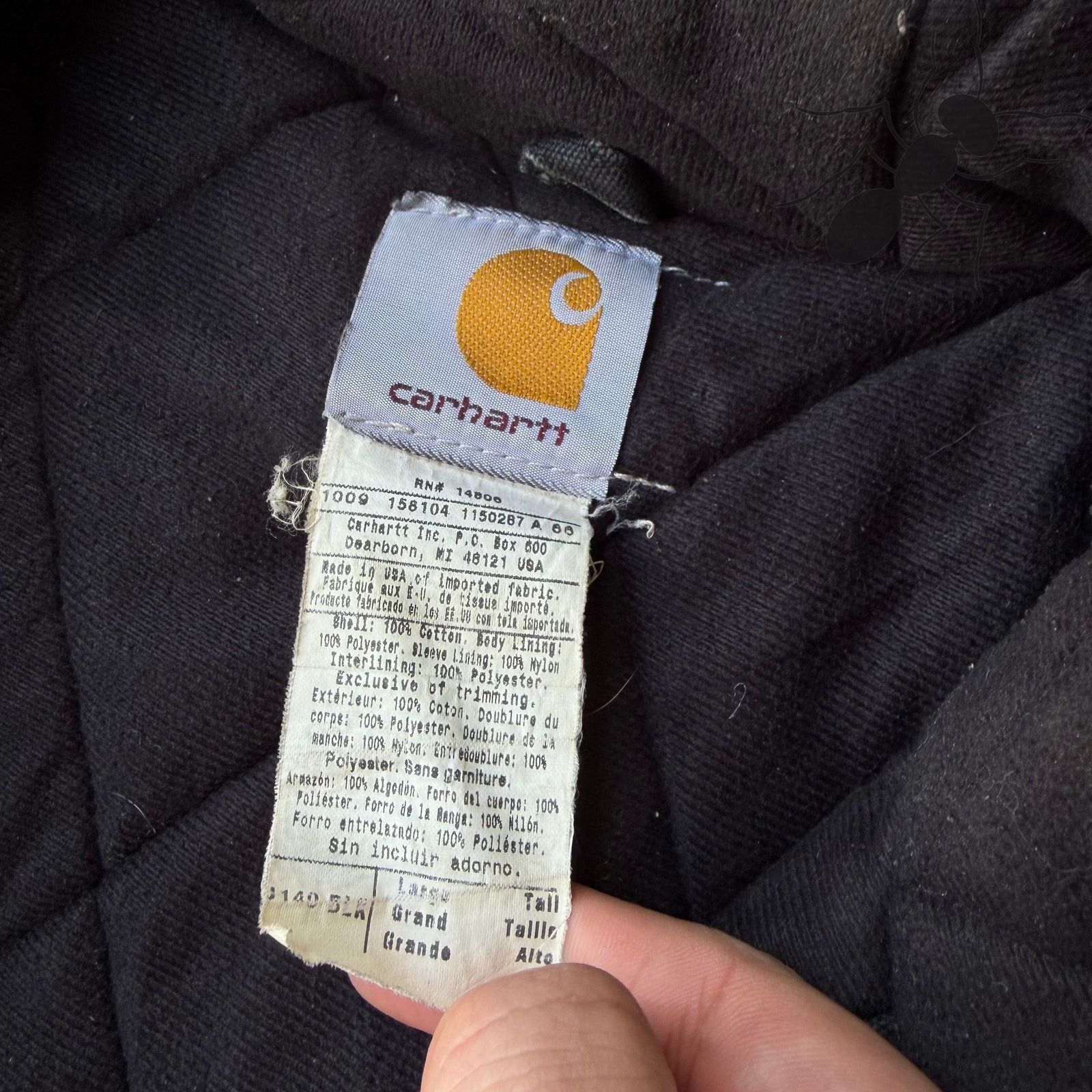 Carhartt × Vintage Carhartt J140 black hooded work wear jacket Size US L / EU 52-54 / 3 - 5 Thumbnail
