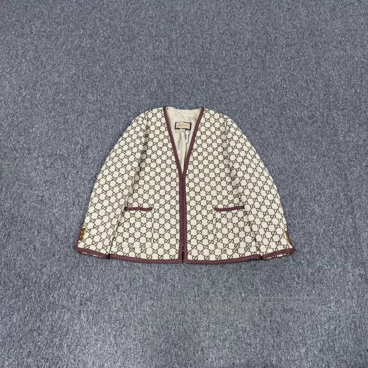 Gucci Guicci Woven edge trim; cardigan jacket| Size L / US 10 / IT 46 - 1 Thumbnail
