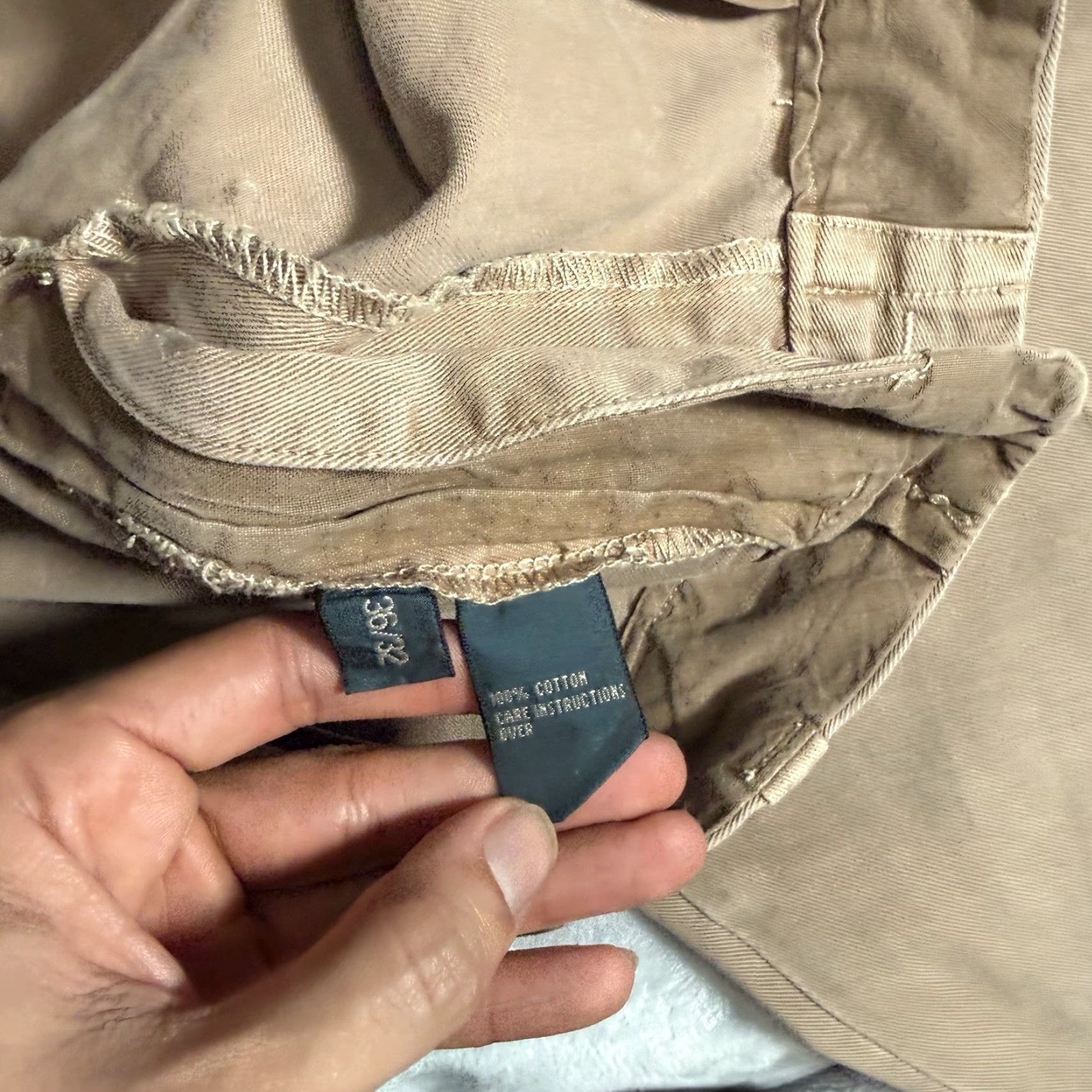 Polo Ralph Lauren VINTAGE Polo Ralph Lauren Pants Men 36x32 Khakis Beige Pockets Zip Front Slashed Pocket Canvas Cotton Mid Rise 10-12 In Regular 32 In Inseam Size US M / EU 48-50 / 2 - 6 Thumbnail