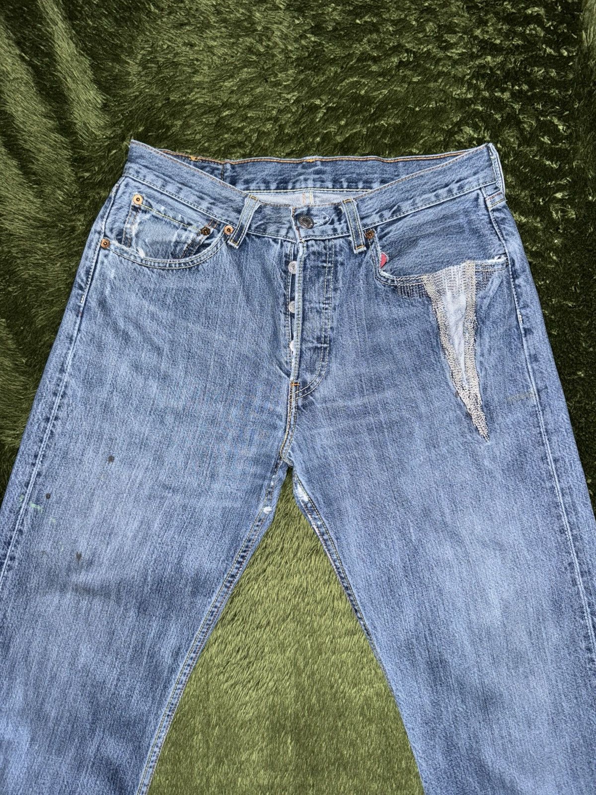Levi's [W31/L34] Levis 501 Europe Repaired Vintage Wash Denim Pants Size US 31 - 5 Thumbnail