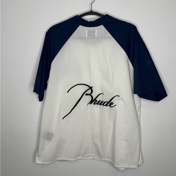 Rhude Rhude Two-Tone Cotton Shirt White Blue Men’s Medium Size US M / EU 48-50 / 2 - 7 Thumbnail