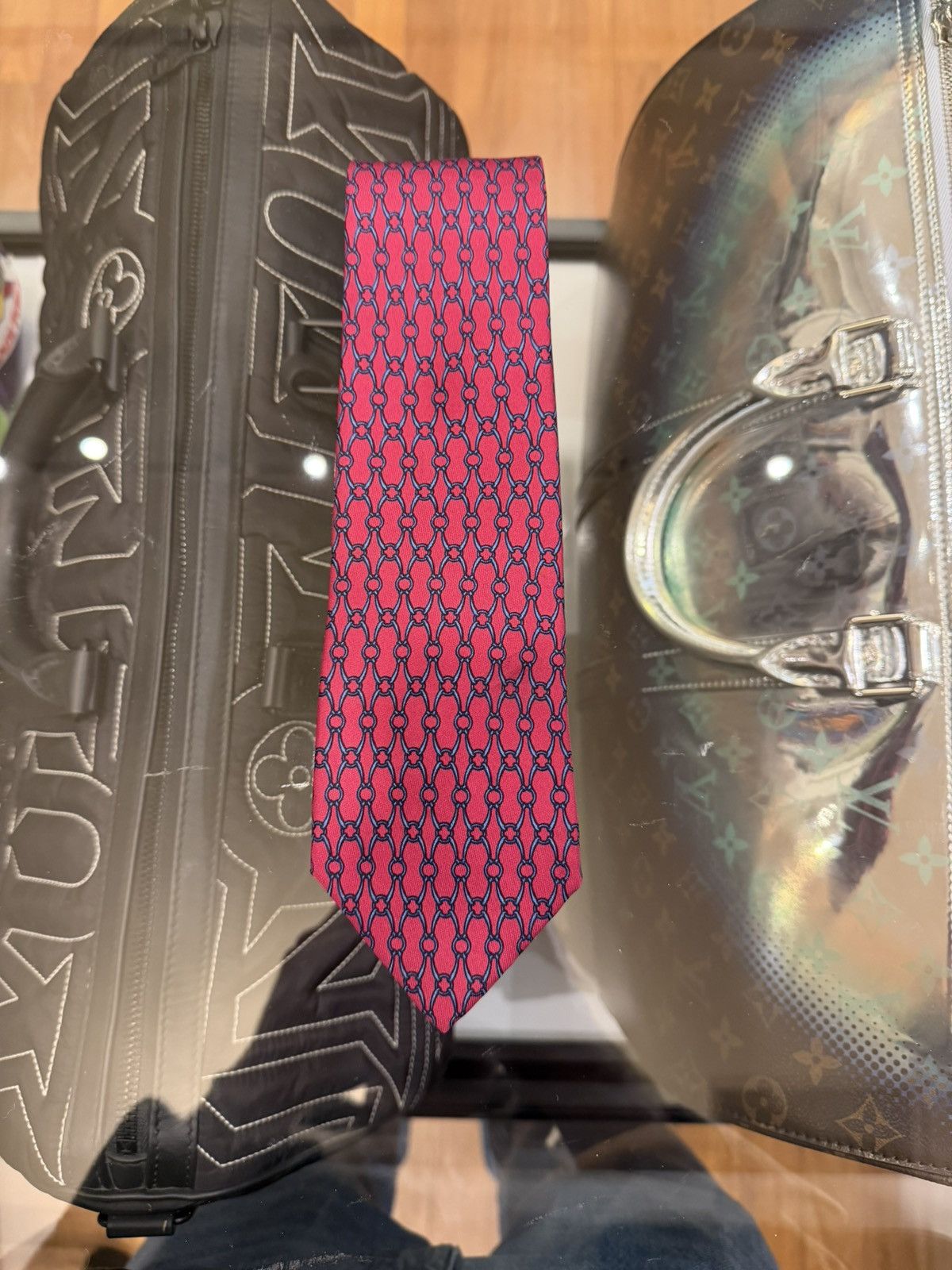 Hermes Hermes Chain Link Tie - Red Size ONE SIZE - 1 Thumbnail