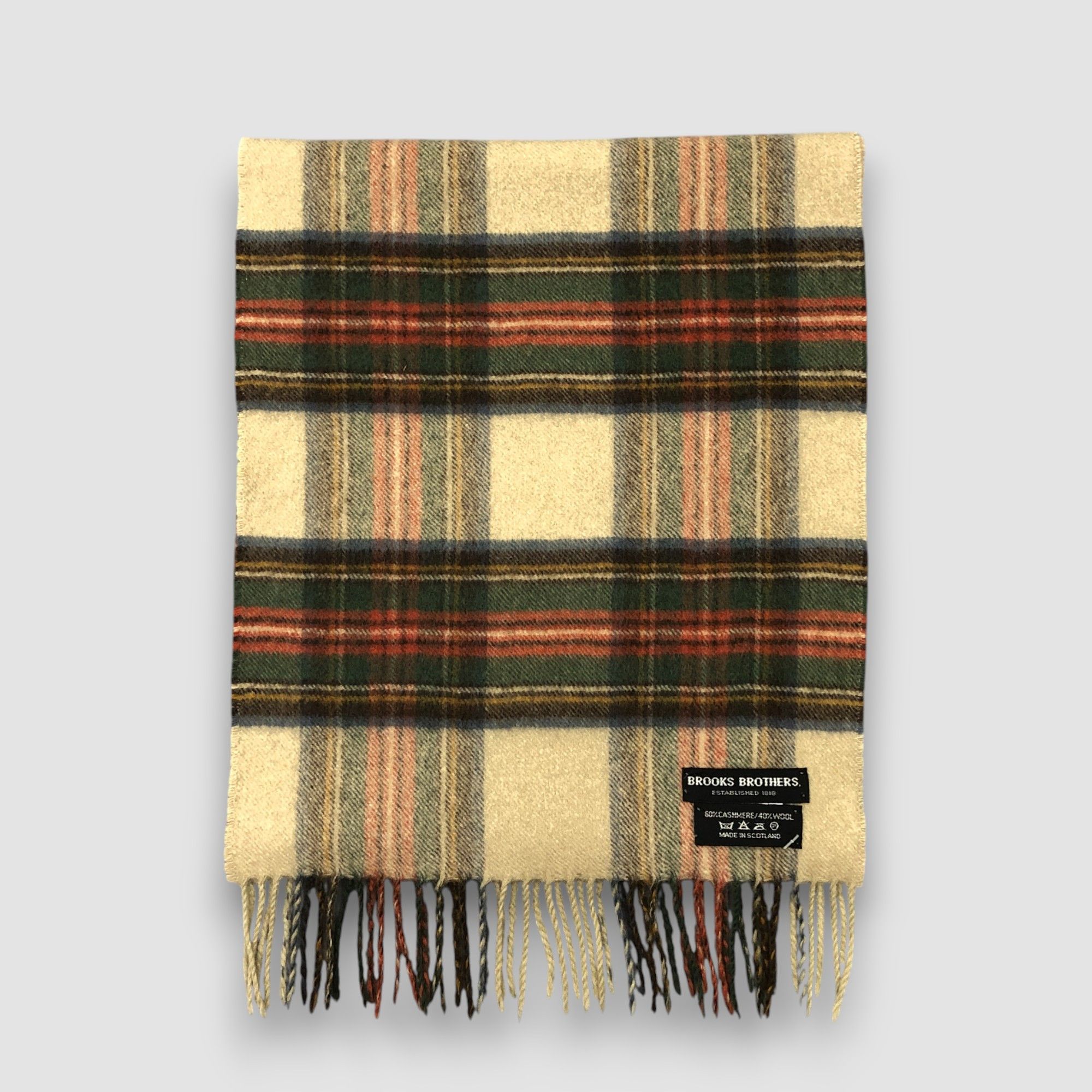 Brooks Brothers Vintage Brooks Brothers Scarf Muffler Plaid Wool Scarves Size ONE SIZE - 2 Thumbnail