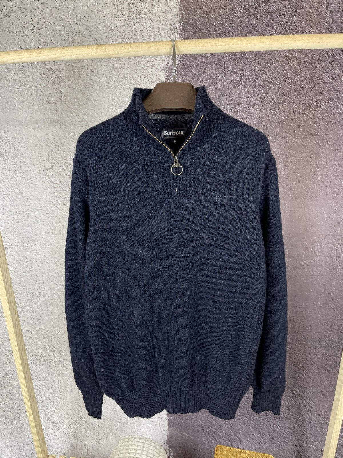 Barbour Barbour Essential Funnel Neck wool sweater jumper XL Navy Size US XL / EU 56 / 4 - 2 Thumbnail