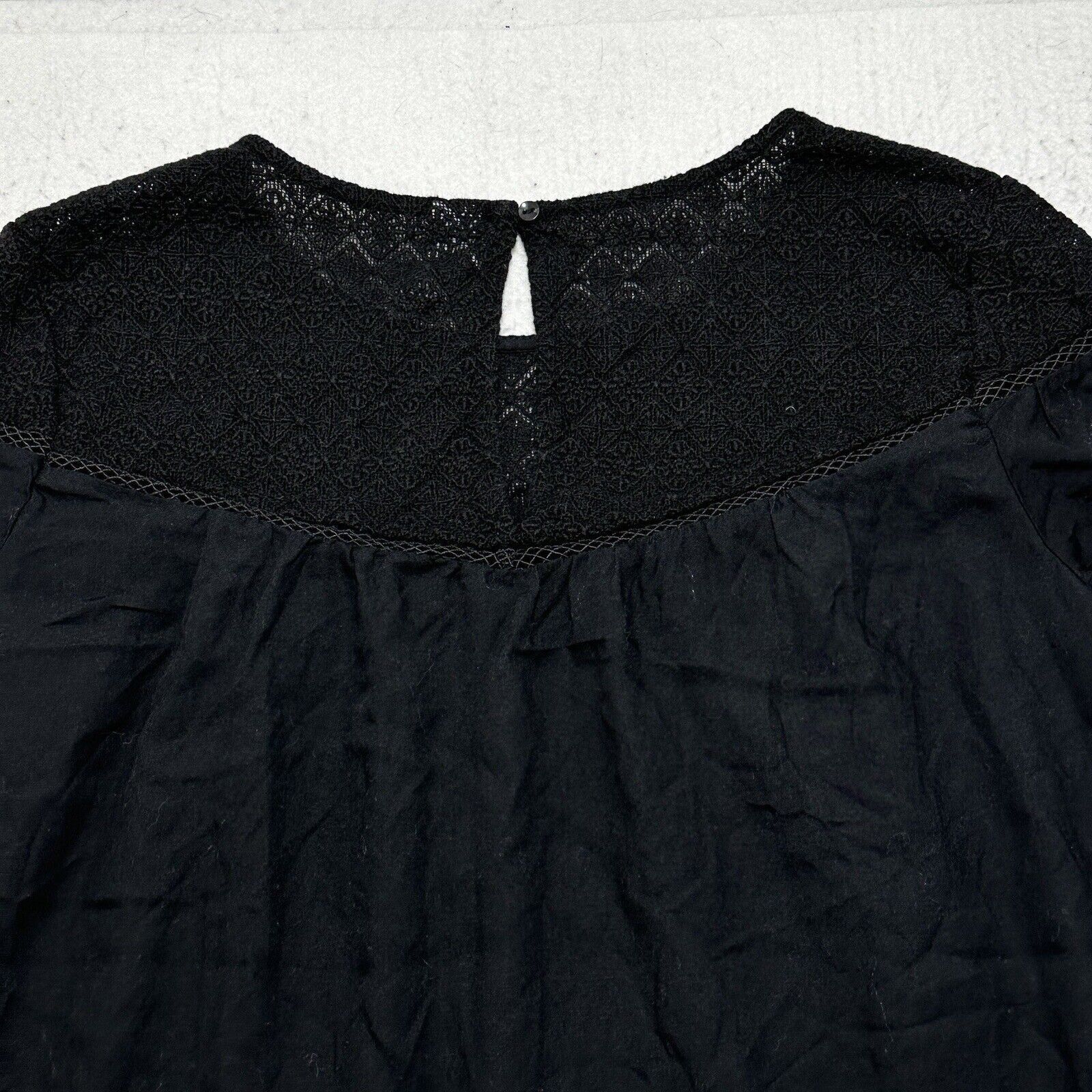 Old Navy Old Navy Medium A-Line Dress Lace Embroidery Trim Black Size M / US 6-8 / IT 42-44 - 10 Thumbnail