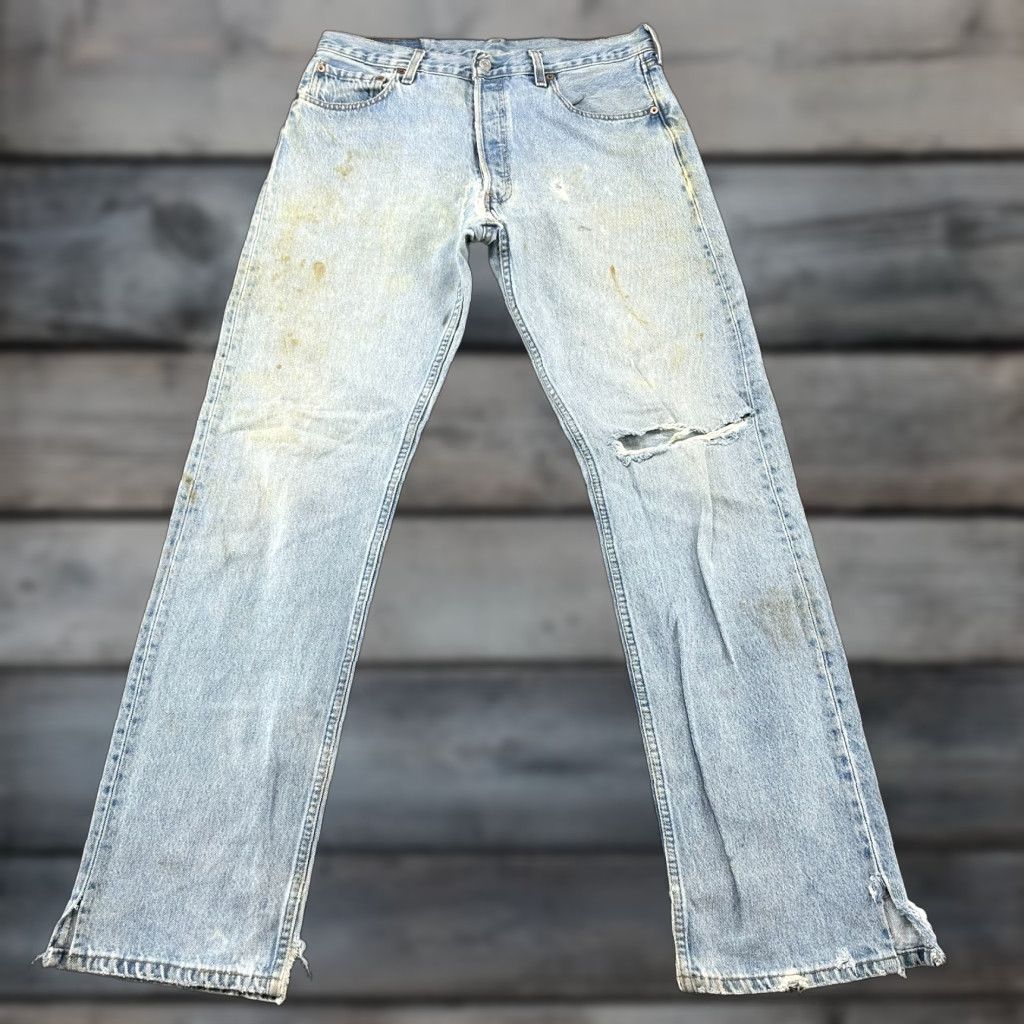 **VINTAGE Levi's 501 Jeans Men's 34x34 Blue Distressed USA 90s** User: VINTAGE Levi's 501 Jeans Men's 34x34 Blue Distressed USA 90s