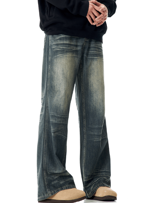 Japanese Brand × Jean Retro straight washed loose wide-leg versatile flared jeans Size US 32 / EU 48 - 4 Thumbnail