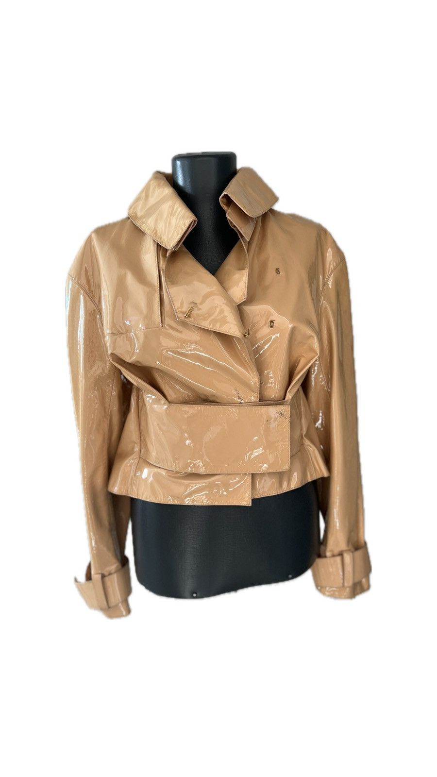 image of Tom Ford Lamb Leather Jacket in Beige, Women's (Size XS)