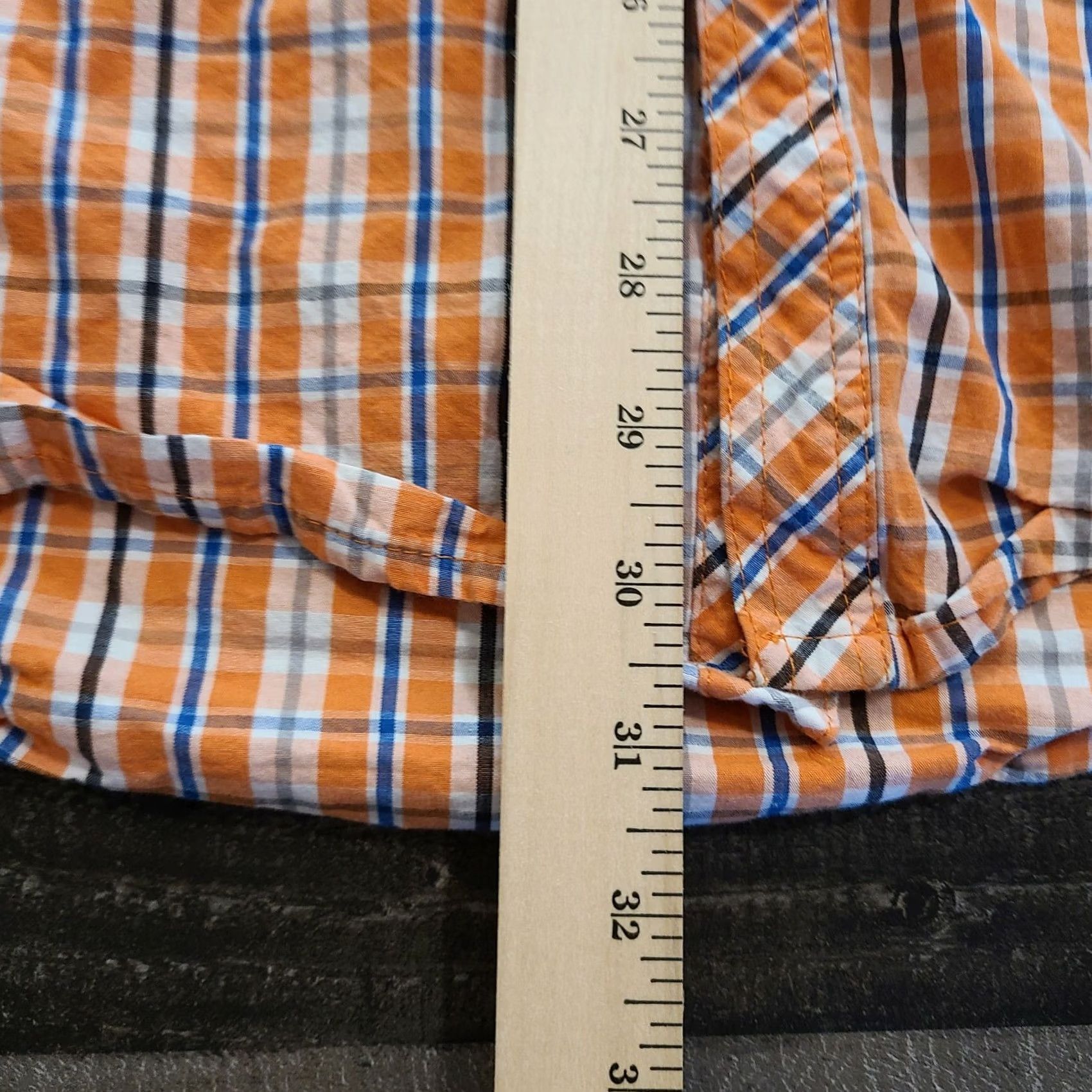 Southpole Southpole Shirt Mens XL Orange Hexagon Plaid Long Sleeve Button Up Collared Size US XL / EU 56 / 4 - 6 Thumbnail