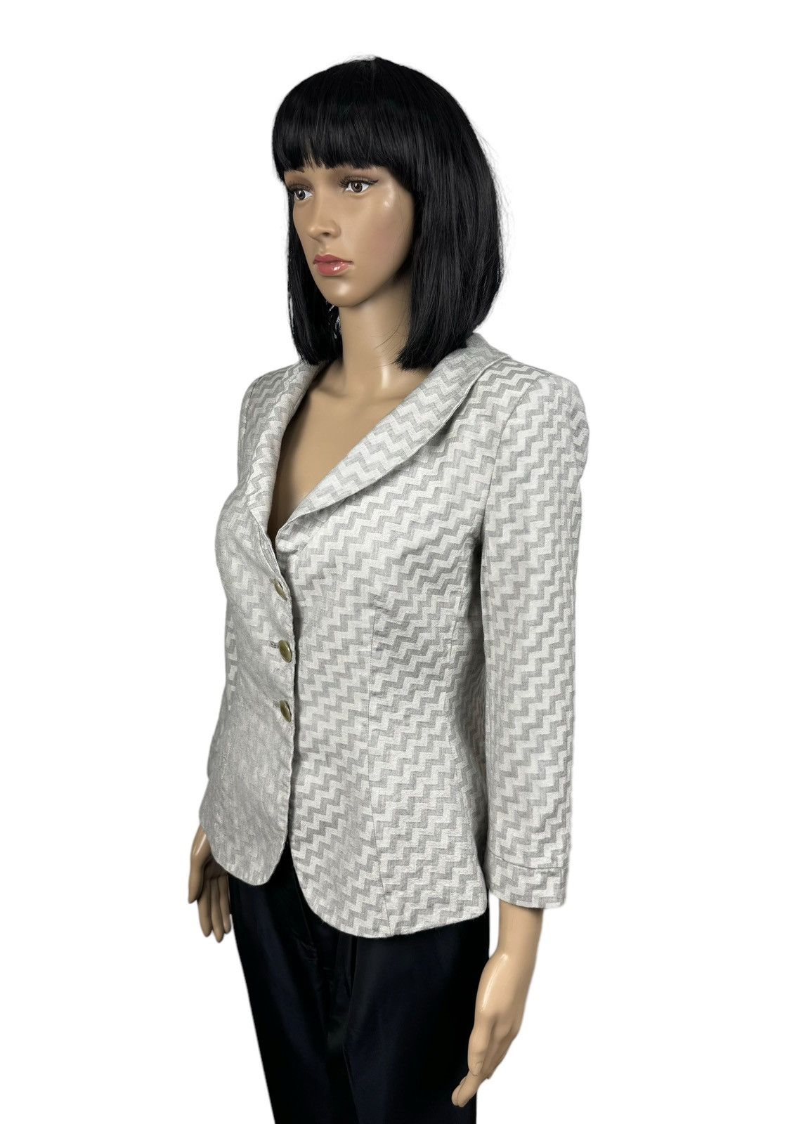 Giorgio Armani Giorgio Armani Silk-Wool Blazer Geometric Pattern size 46 Size L / US 10 / IT 46 - 6 Thumbnail