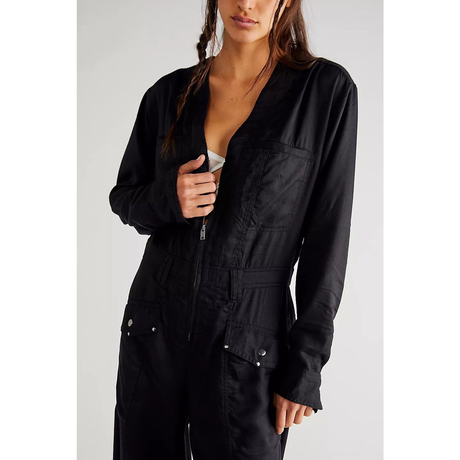 Free People New Free People Time For Me One-Piece $178 MEDIUM Black Size 32" / US 10 / IT 46 - 2 Thumbnail