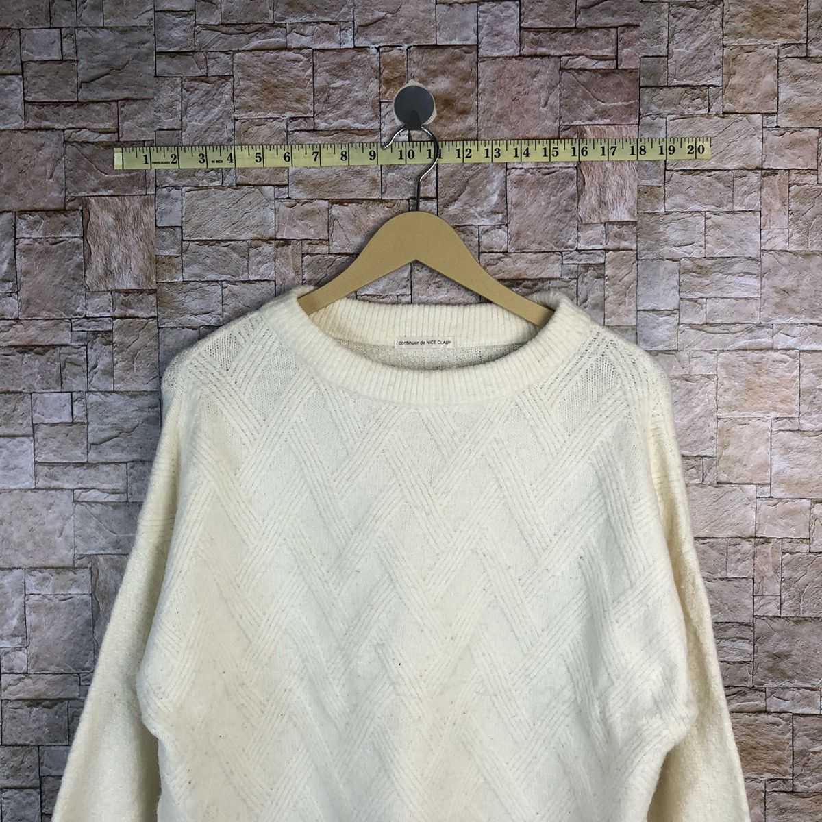 Homespun Knitwear × Japanese Brand Nice Claup White Knitwear #A749 Size M / US 6-8 / IT 42-44 - 2 Thumbnail