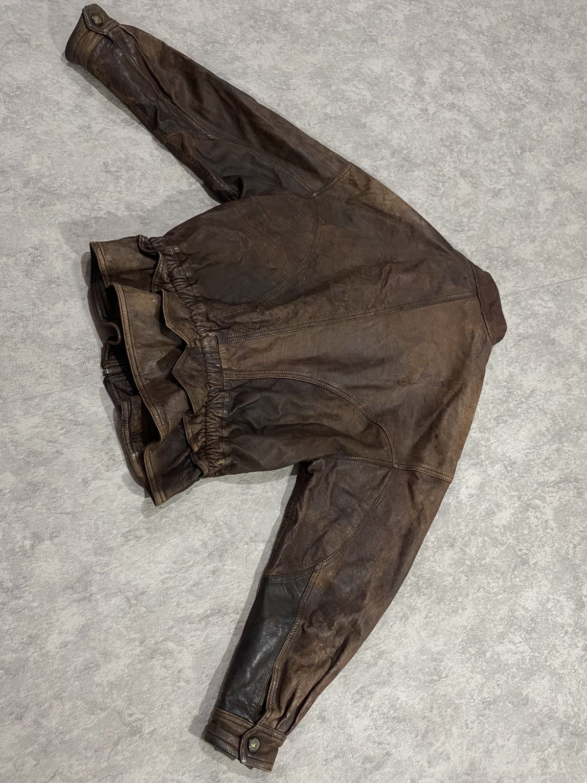 Le Grande Bleu (L.G.B.) Vintage Distressed Leather Jacket LGB If Six Was Nine Style Size M / US 6-8 / IT 42-44 - 20 Thumbnail