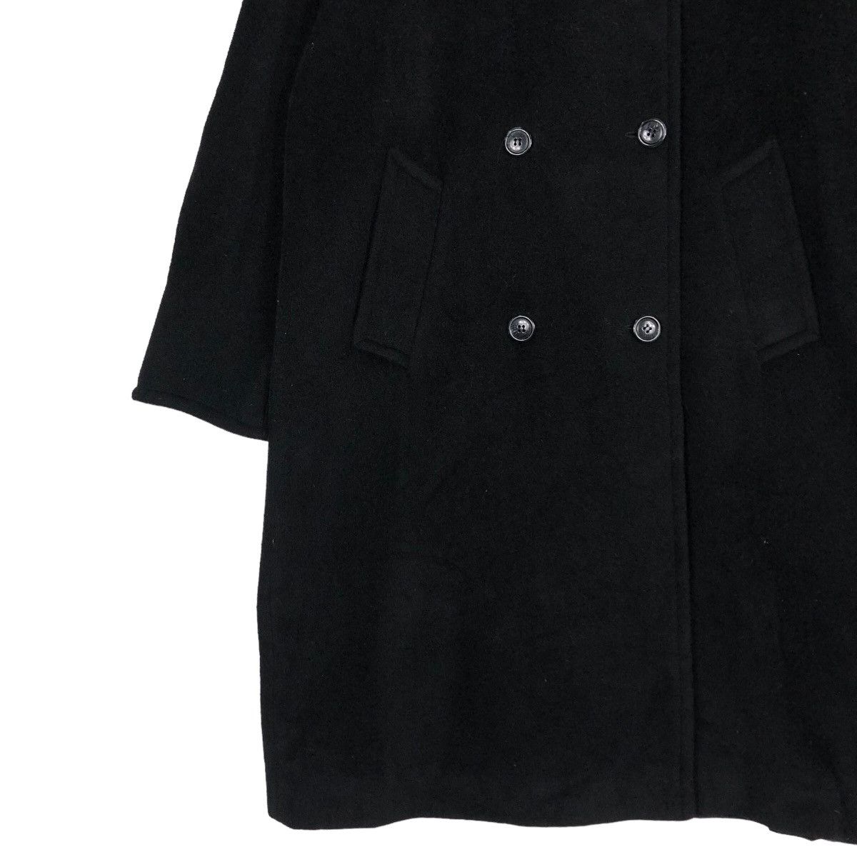 Japanese Brand 🔥Rich Black - Long Fly Coats Wool Herringbone Marella Size US M / EU 48-50 / 2 - 4 Thumbnail