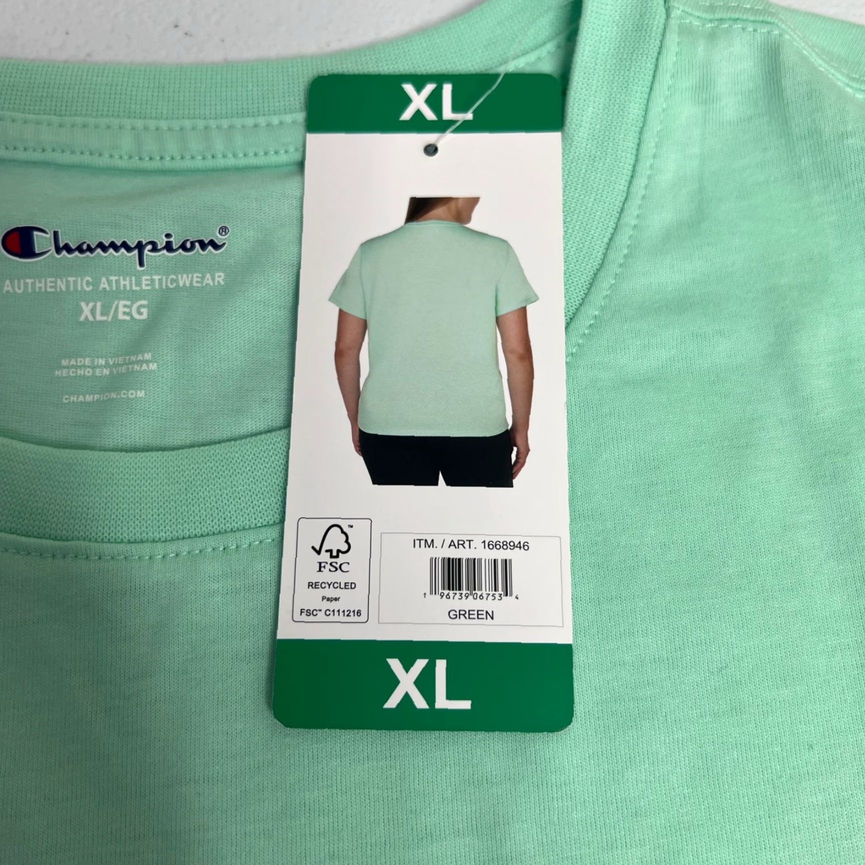 Champion Champion Graphic T-Shirt Women's XL Green Short Sleeve Tee Athleticwear Size XL / US 12-14 / IT 48-50 - 6 Thumbnail