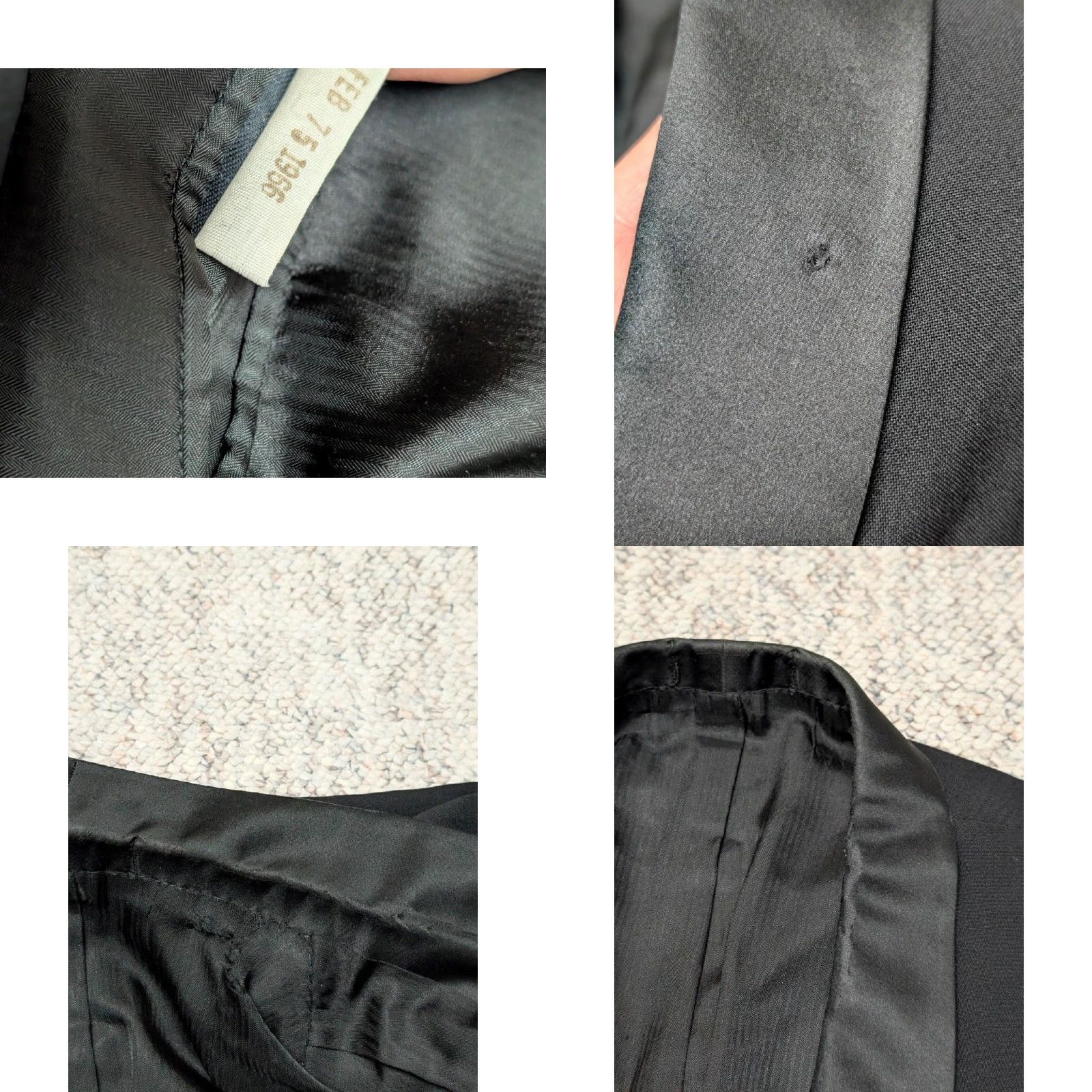 Vintage VINTAGE black wool SHAWL tuxedo blazer 44R Mens One-Button Vented 1960s Formal Craft Slim Classic fit Size 44R - 8 Thumbnail