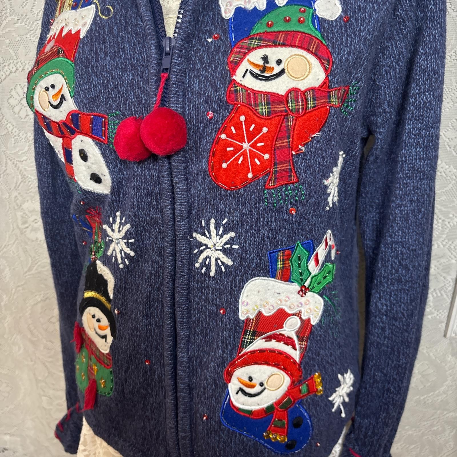 Other vintage christmas patchwork zip up sweater Size M / US 6-8 / IT 42-44 - 4 Thumbnail