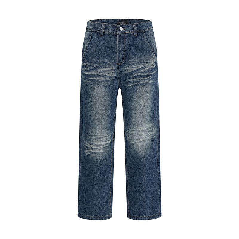 Jean American retro street style washed denim jeans for men Size US 32 / EU 48 - 1 Thumbnail