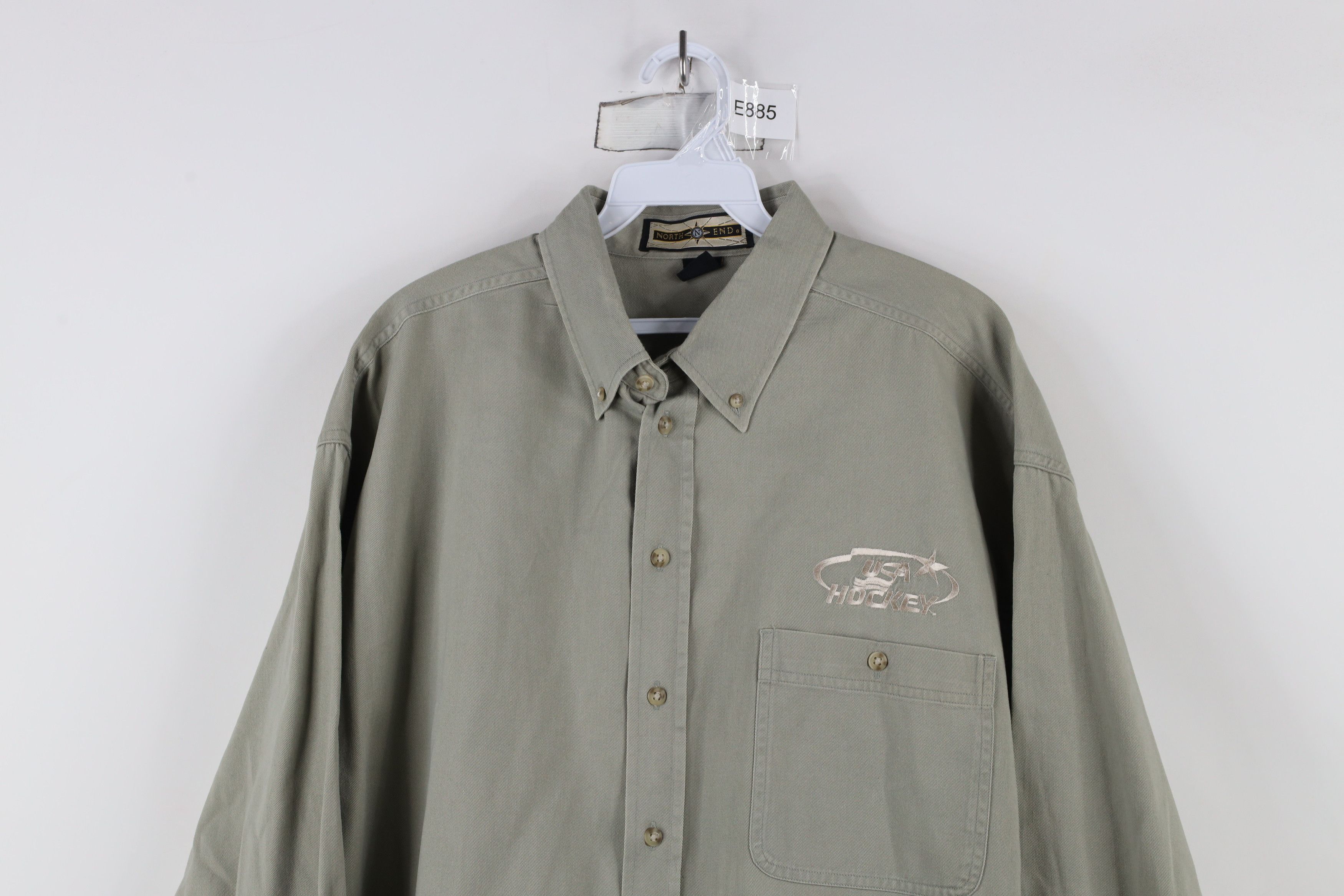 Vintage Vintage 90s Spell Out USA Hockey Collared Button Down Shirt Size US L / EU 52-54 / 3 - 2 Thumbnail