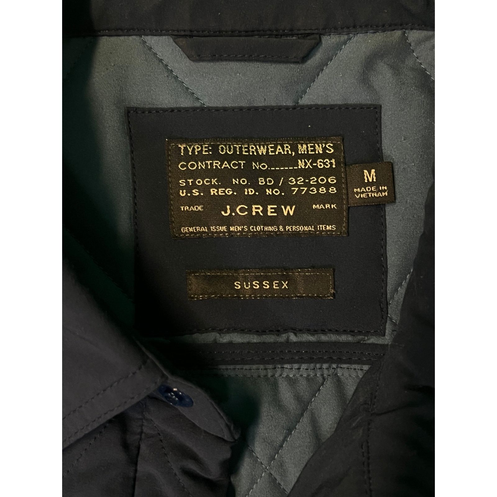 J.Crew J. Crew Men's Medium Sussex Navy Blue Quilted Chore Jacket Size US M / EU 48-50 / 2 - 5 Thumbnail